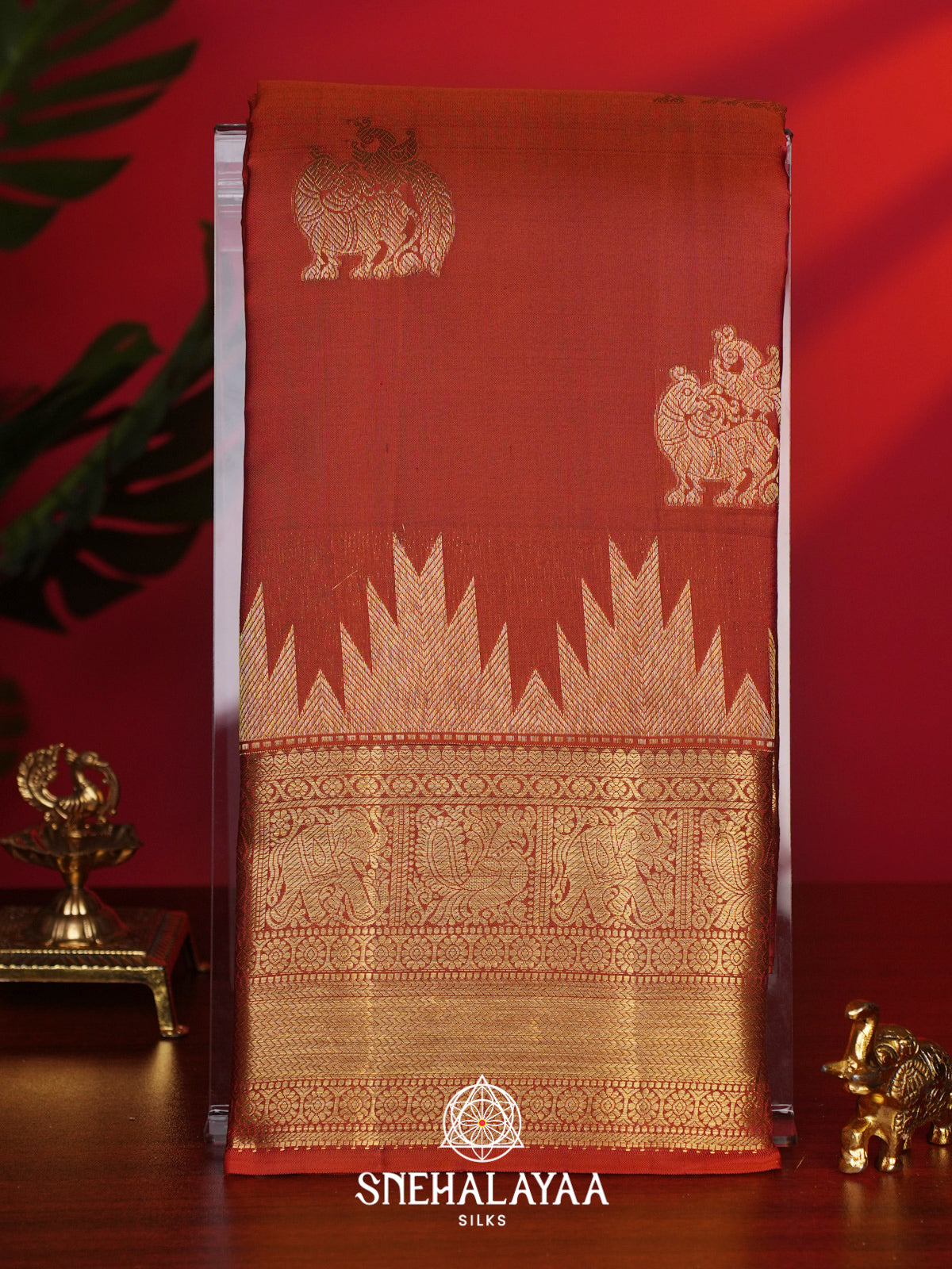 Orange Kanjivaram Silk Saree