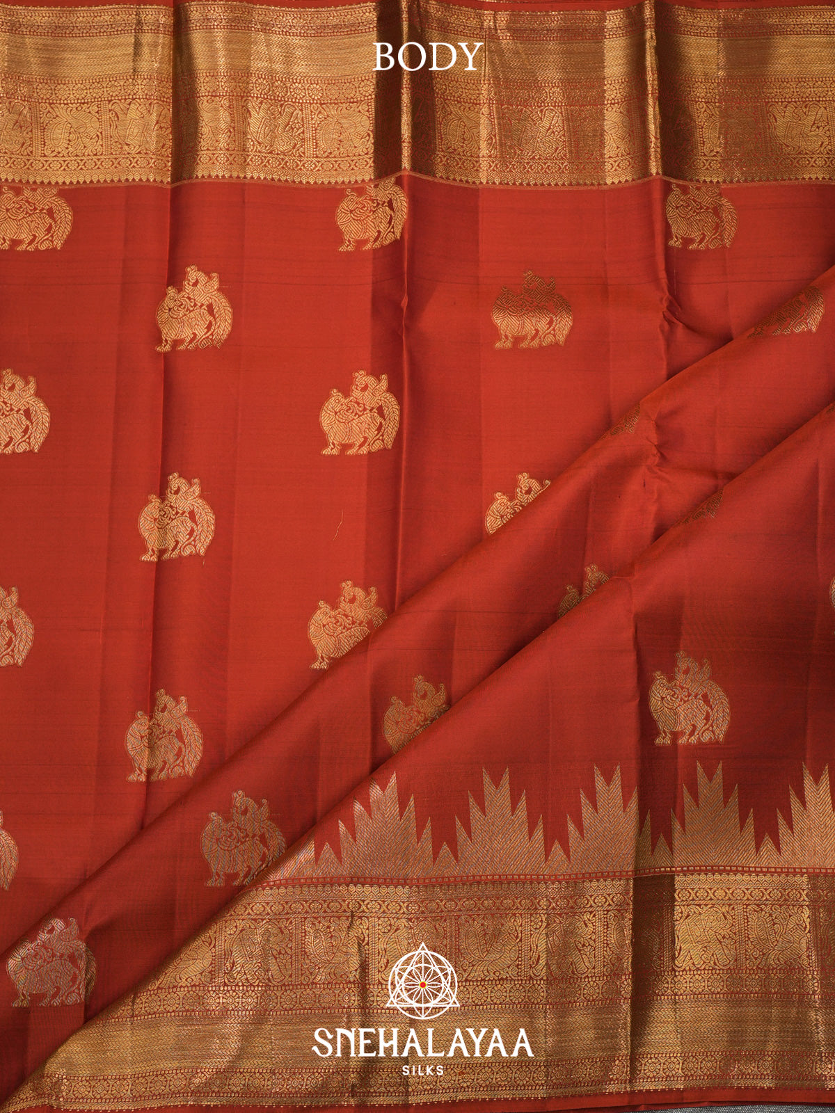 Orange Kanjivaram Silk Saree