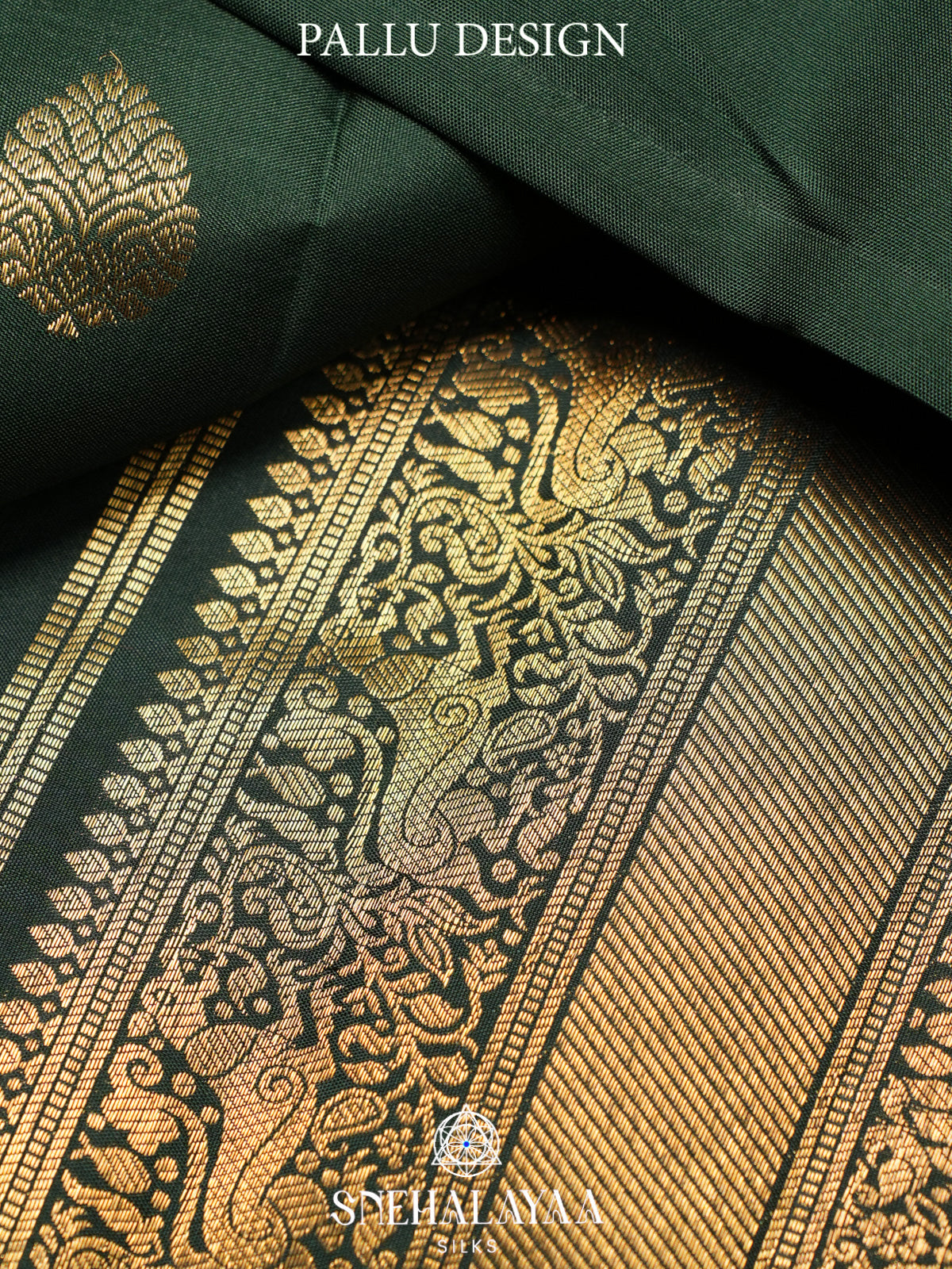 Forest Green Kanjivaram Silk Saree