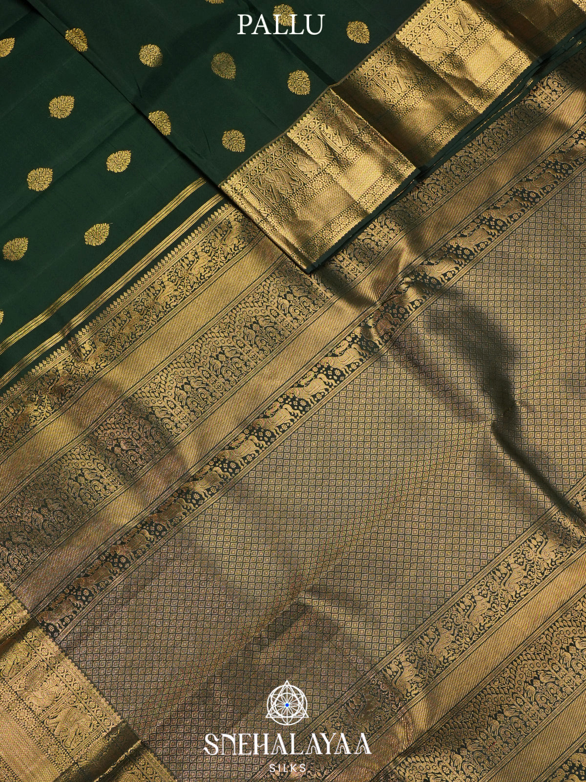Forest Green Kanjivaram Silk Saree