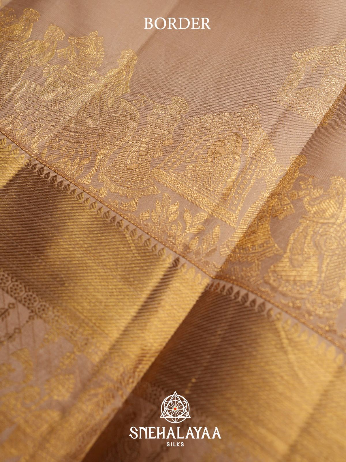 Cream Kanjivaram Silk Saree