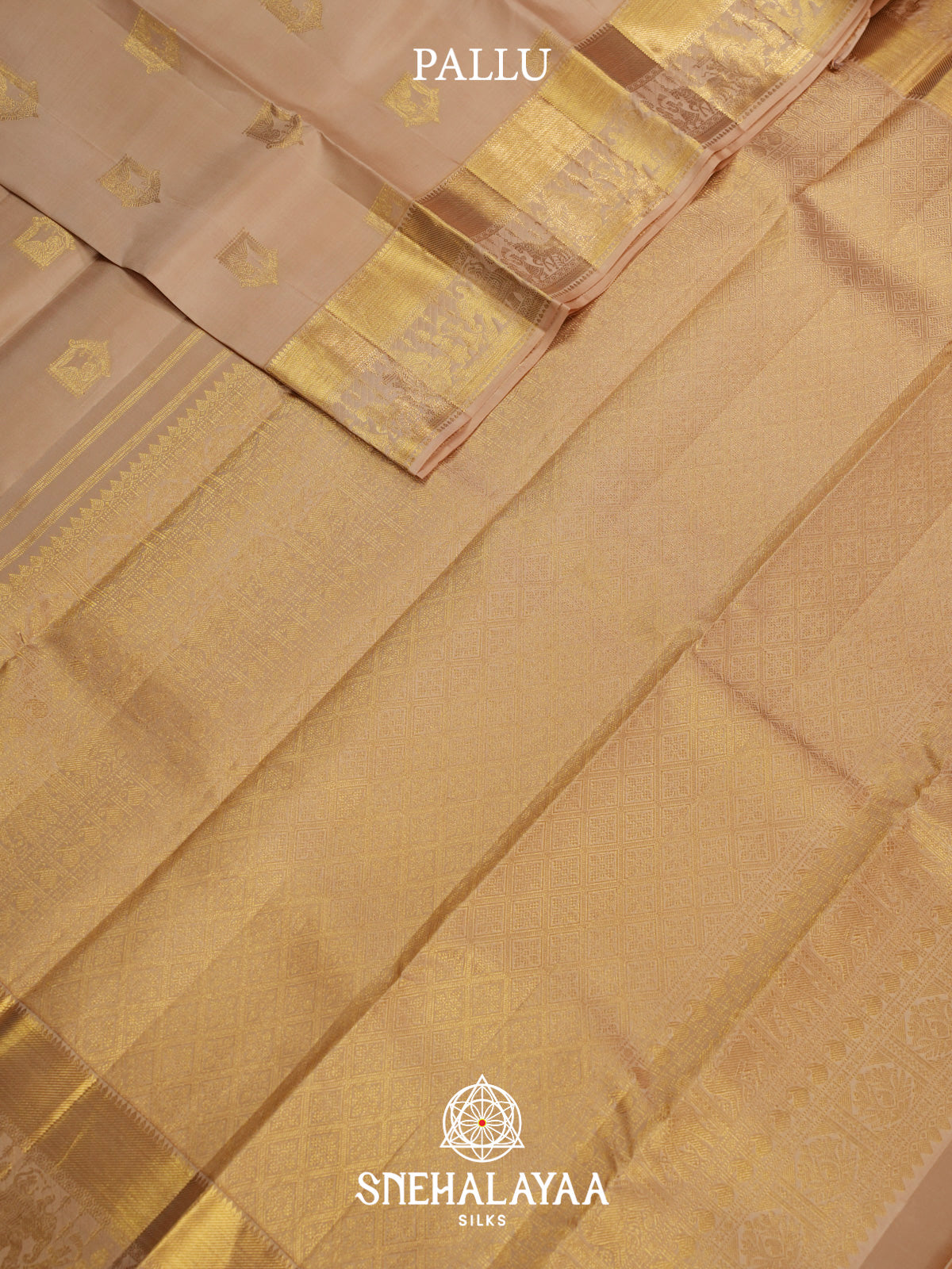 Cream Kanjivaram Silk Saree