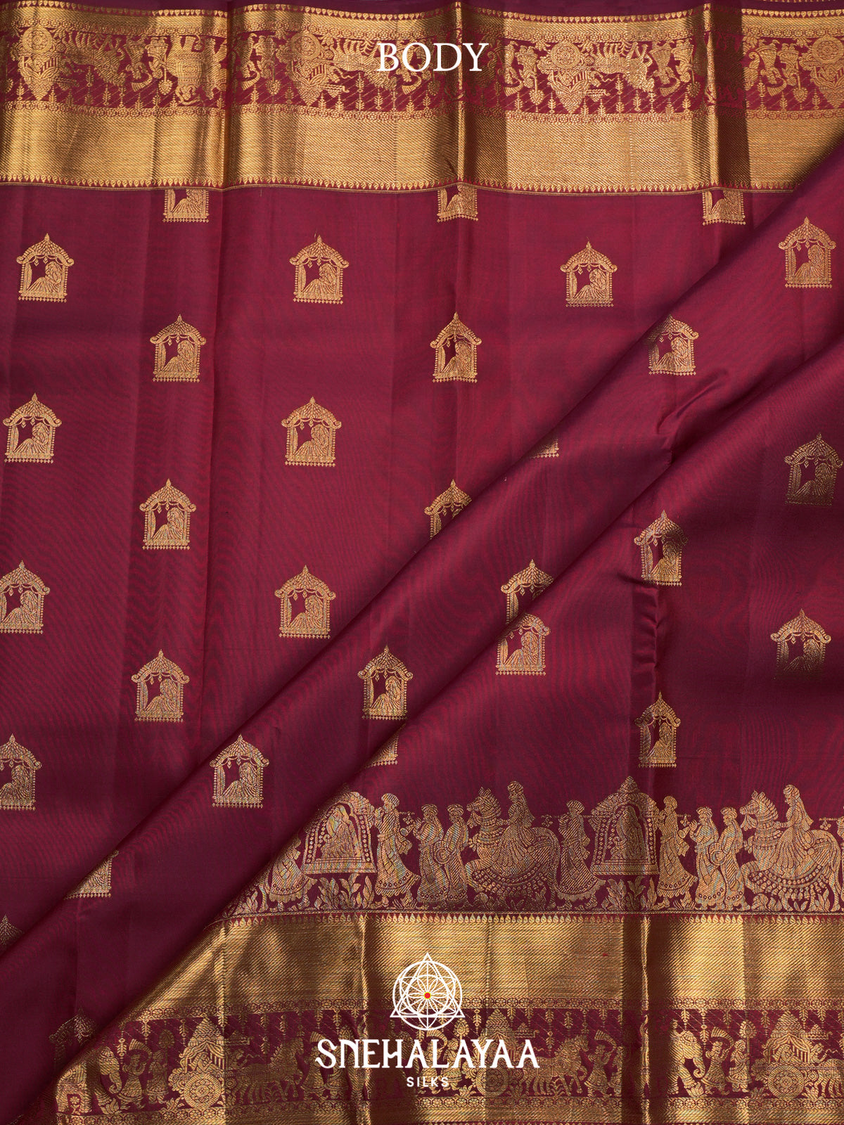 Maroon Kanjivaram Silk Saree