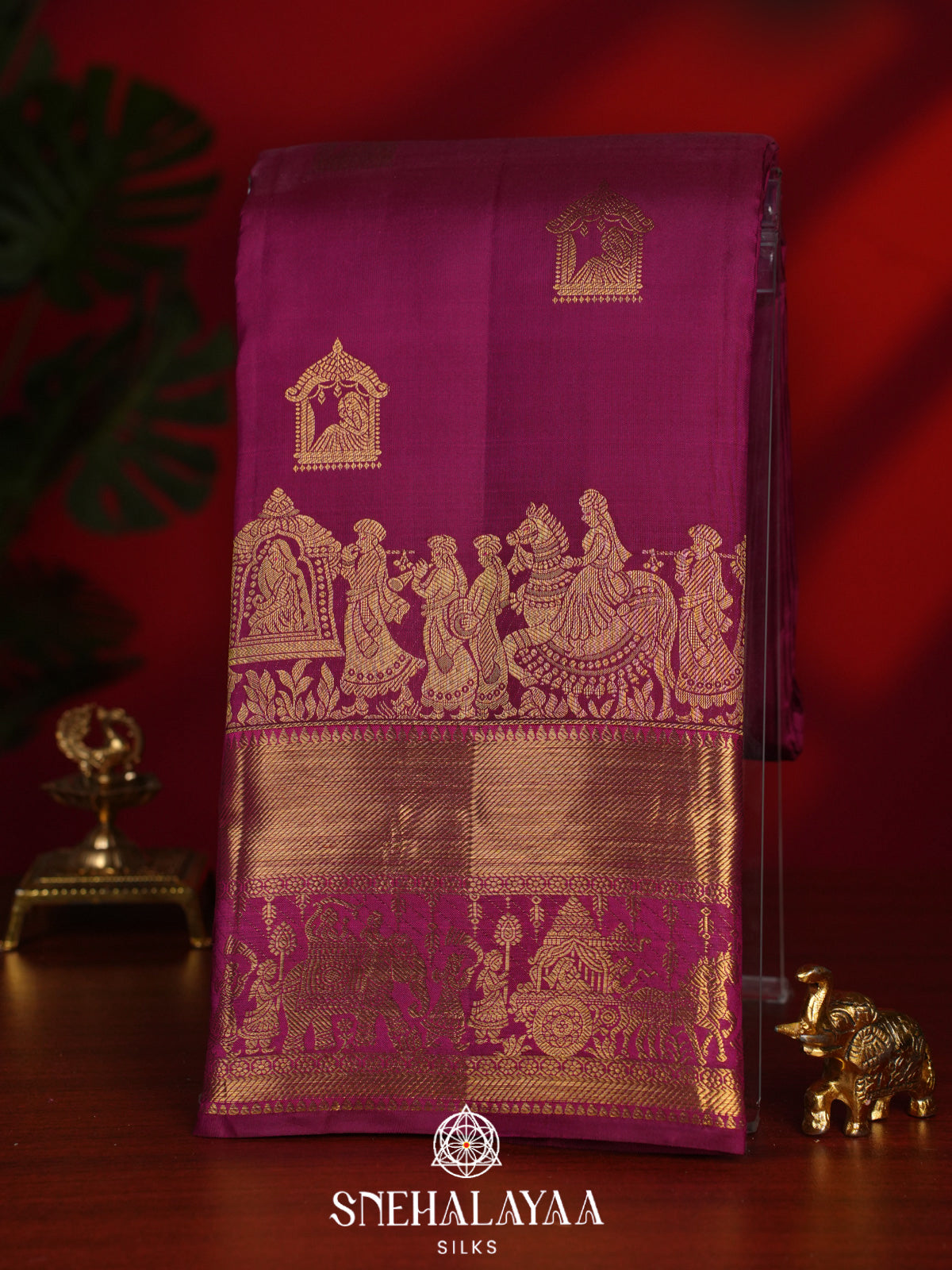 Magenta Kanjivaram Silk Saree