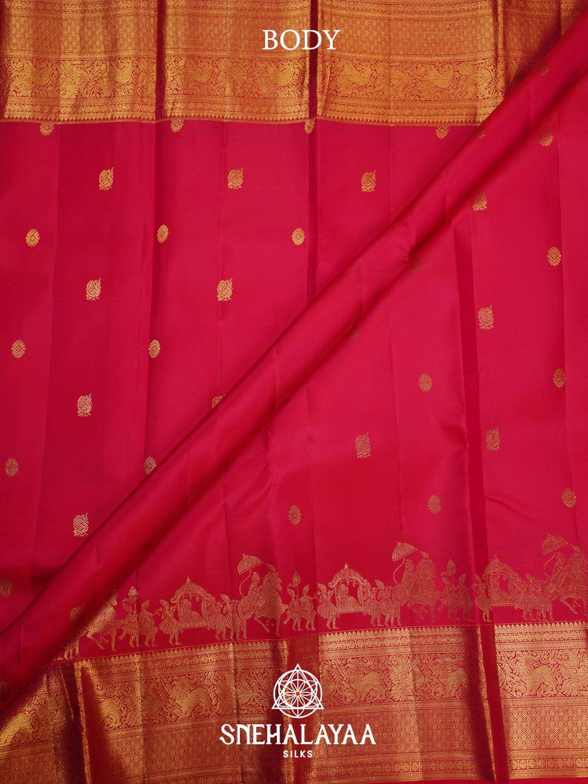 Ruby Red Kanjivaram Silk Saree