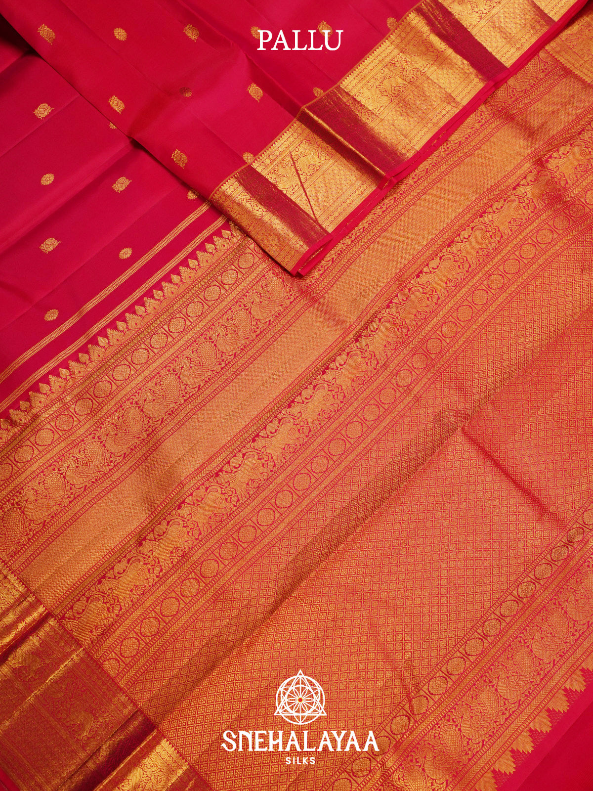 Ruby Red Kanjivaram Silk Saree