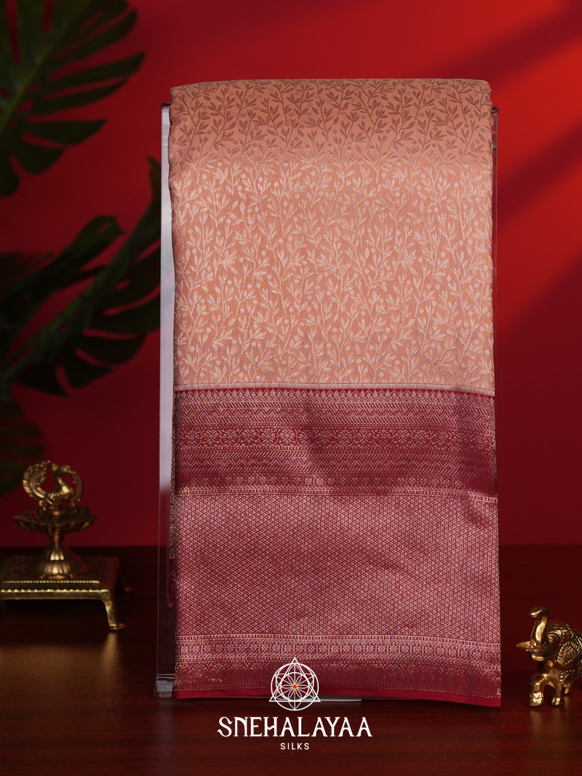 Pale Peach Kanjivaram Silk Saree