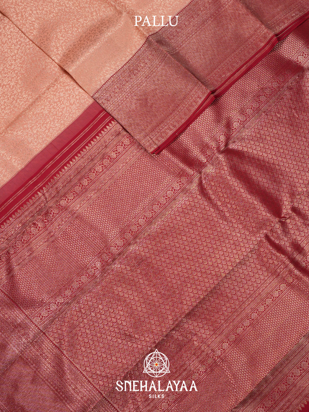Pale Peach Kanjivaram Silk Saree