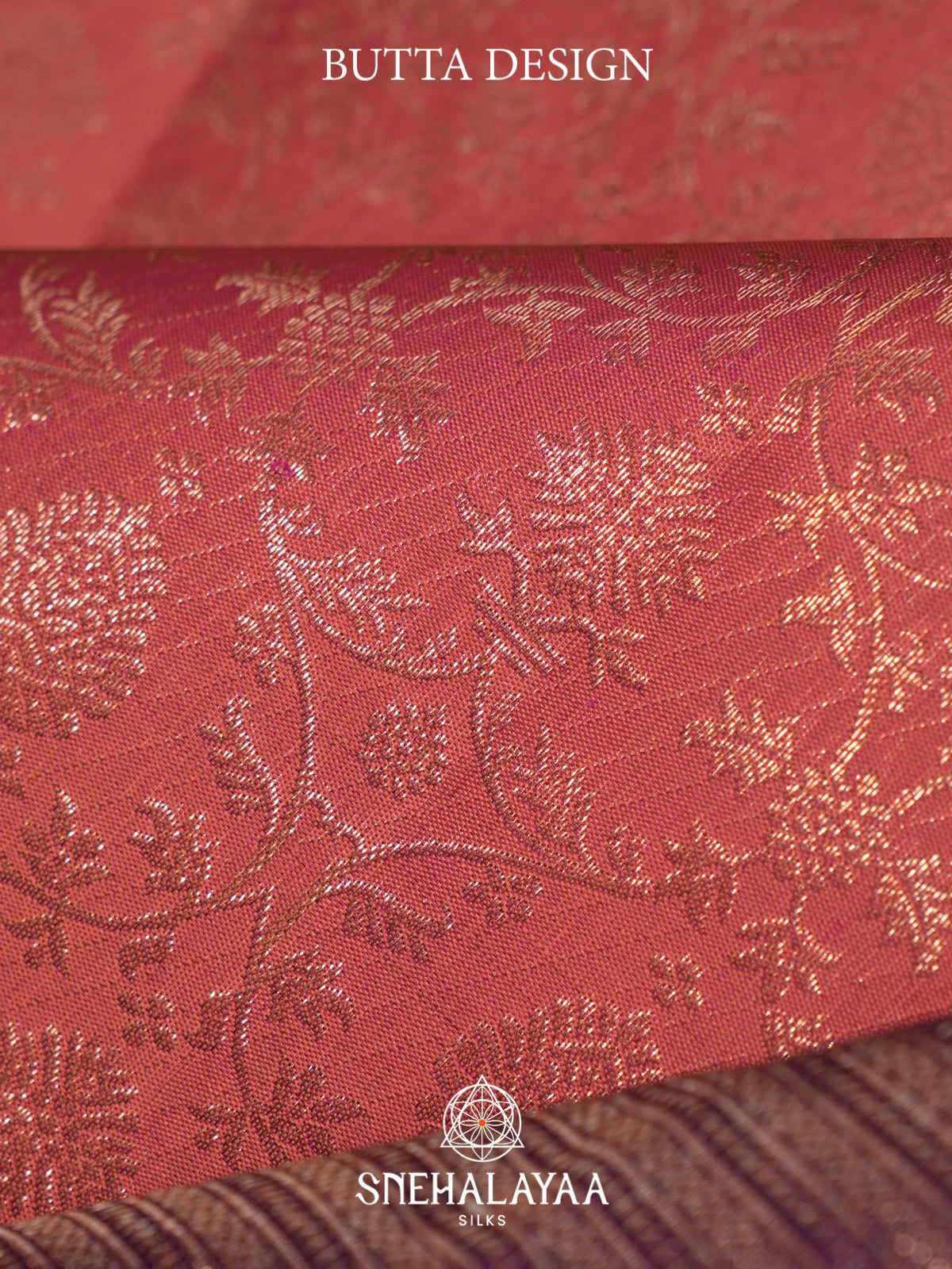 Coral Peach Kanjivaram Silk Saree