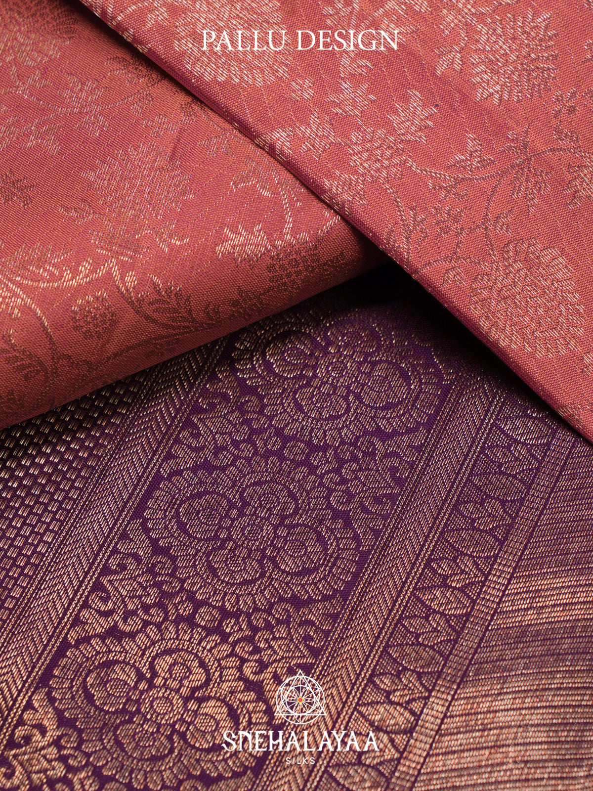Coral Peach Kanjivaram Silk Saree