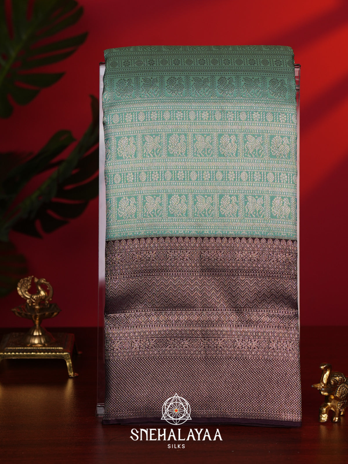 Mint Green Kanjivaram Silk Saree
