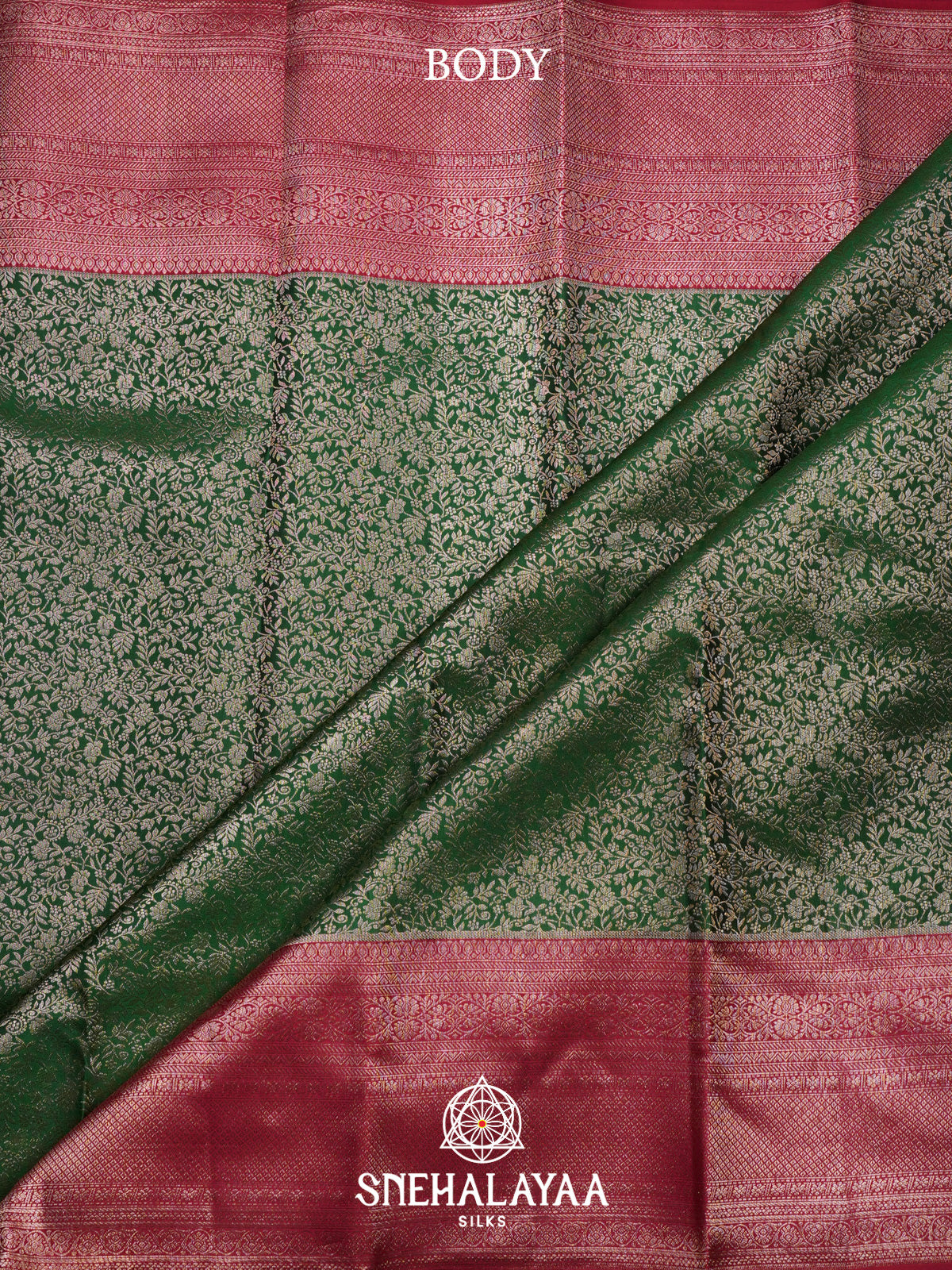 Forest Green Kanjivaram Silk Saree