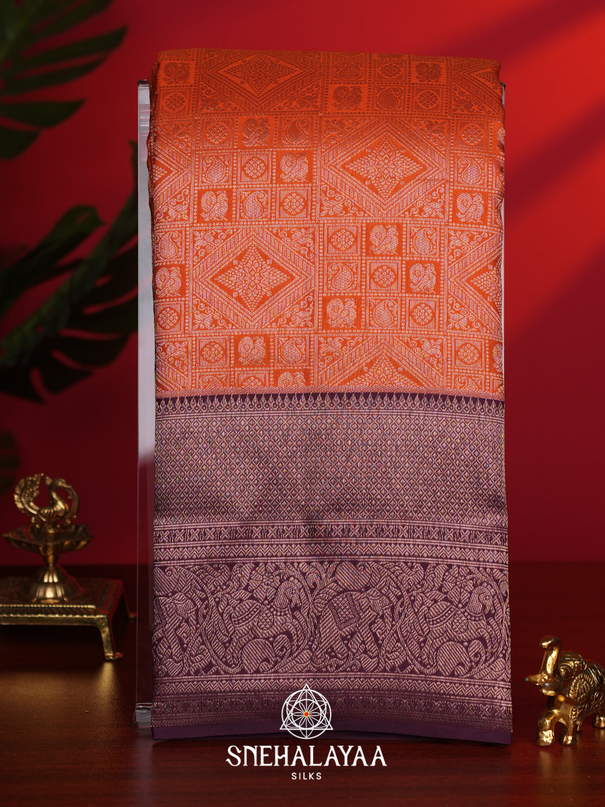 Orange Kanjivaram Silk Saree