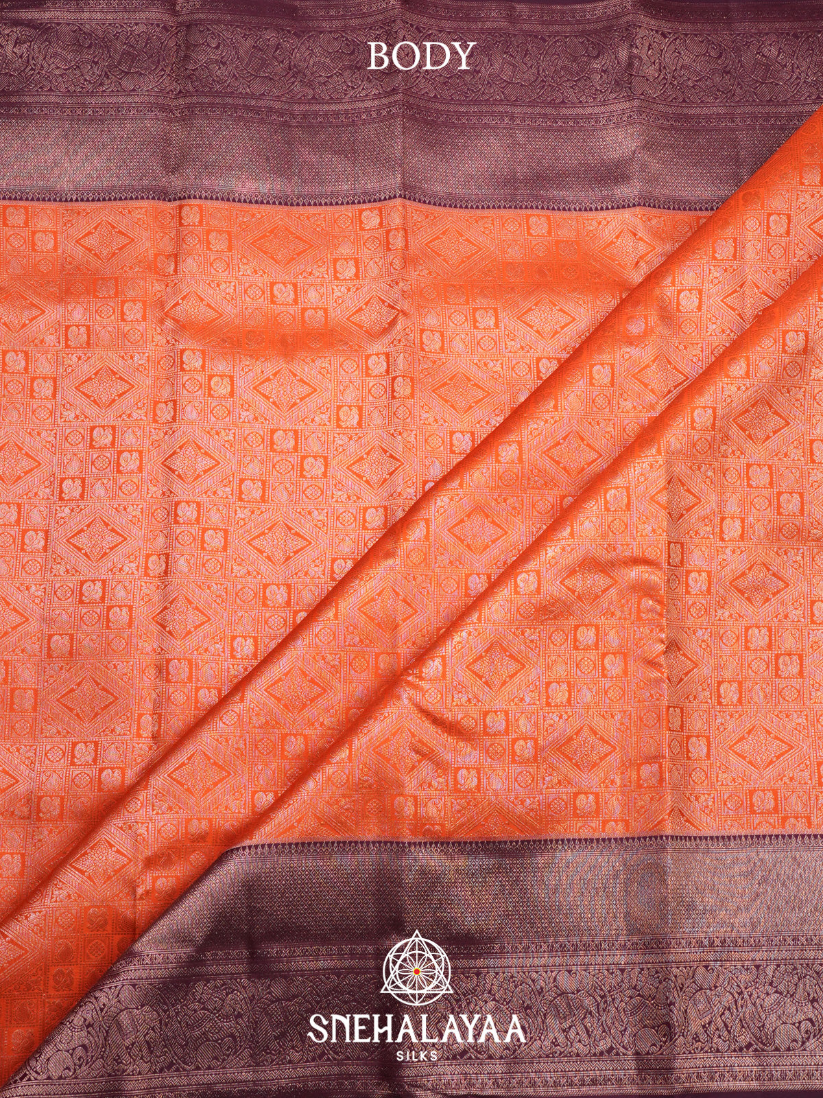 Orange Kanjivaram Silk Saree