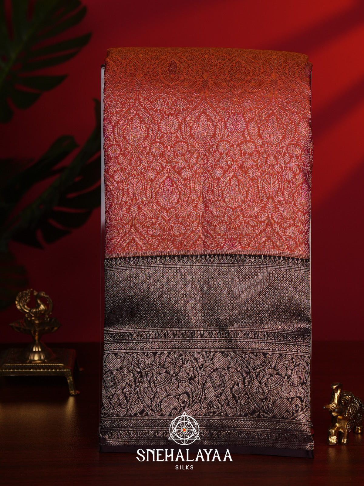 Orange Kanjivaram Silk Saree
