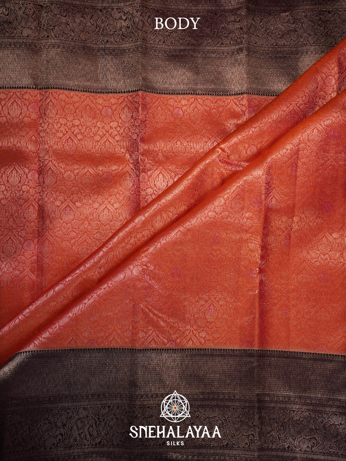 Orange Kanjivaram Silk Saree