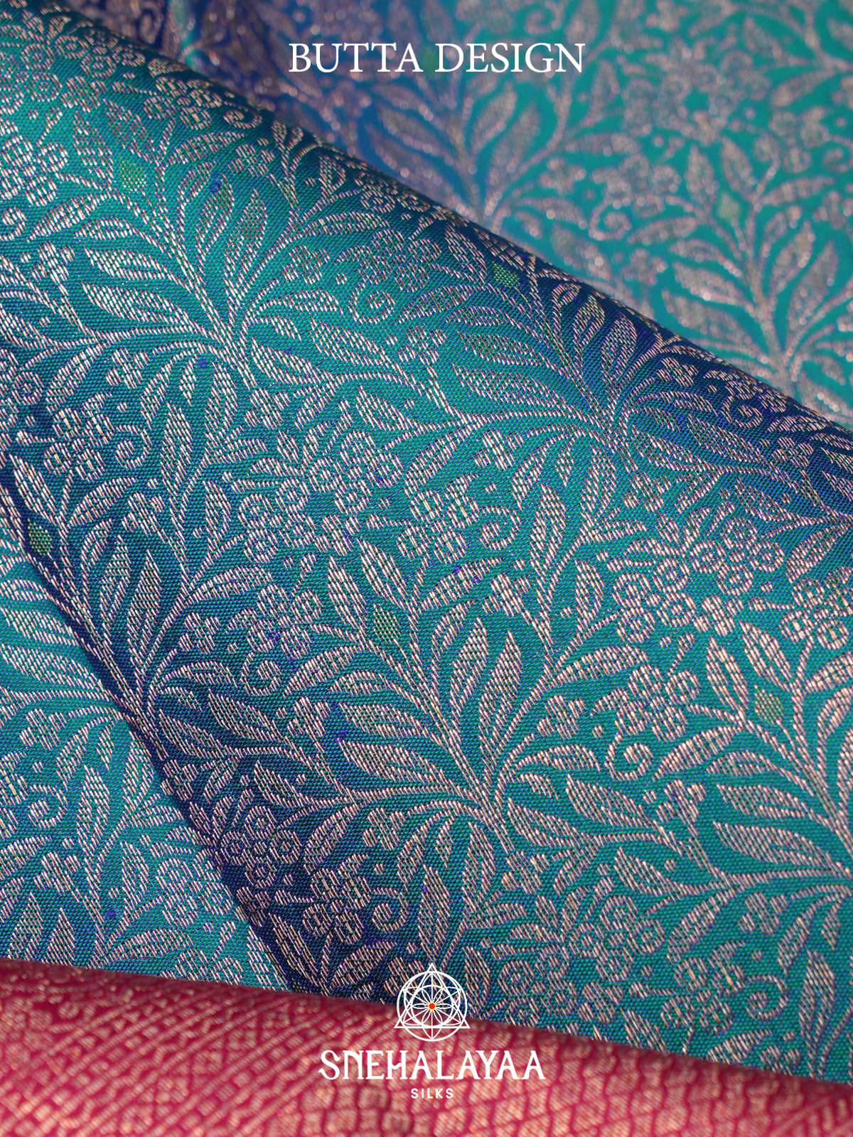 Teal Blue Kanjivaram Silk Saree