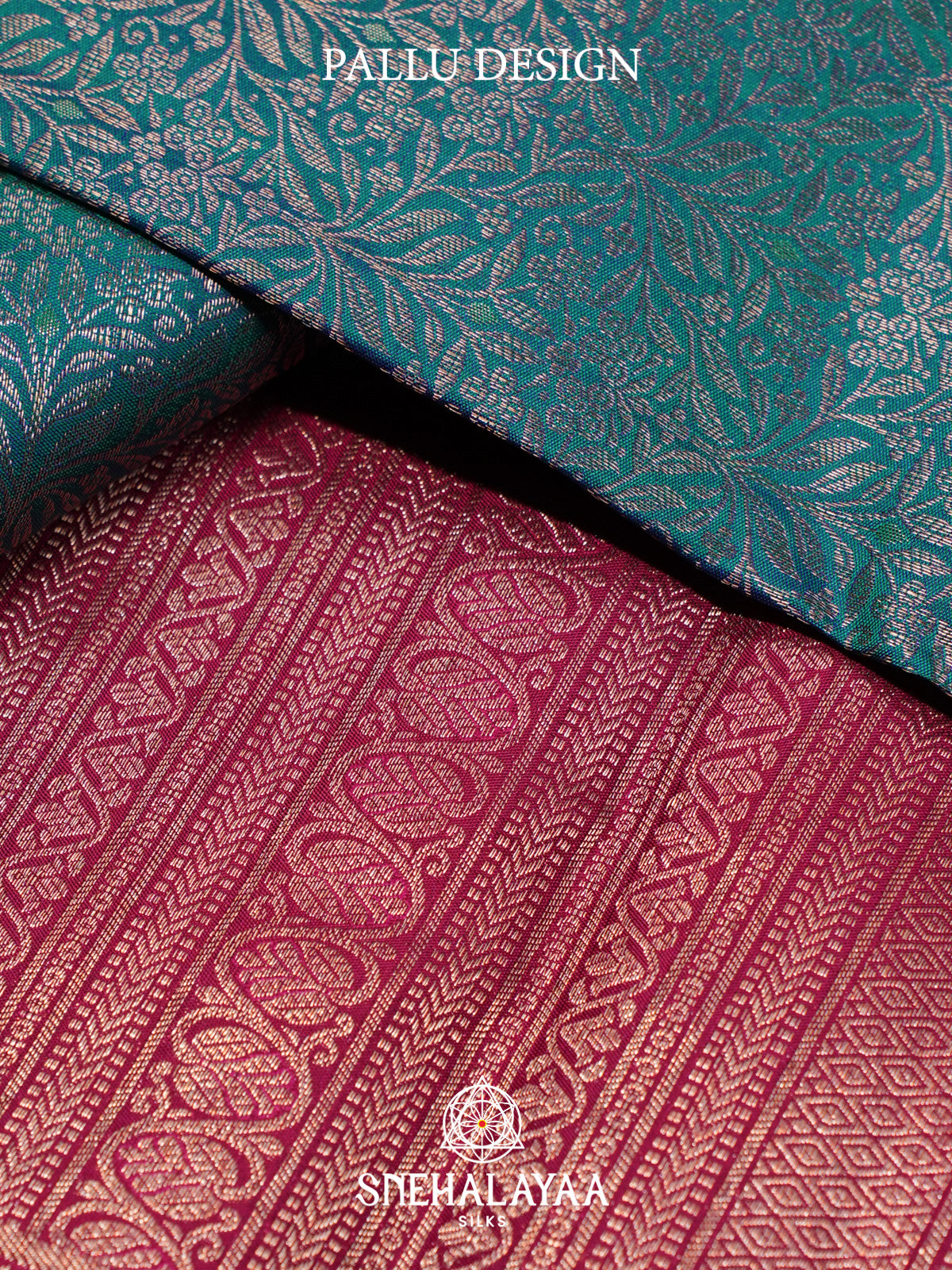 Teal Blue Kanjivaram Silk Saree