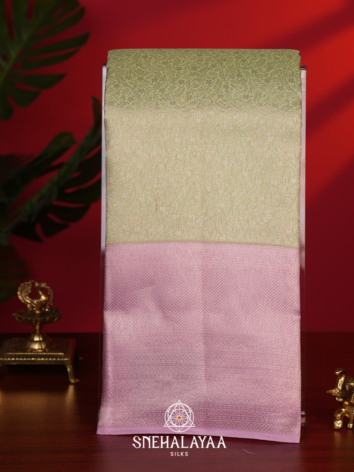 Pale Yellow Kanjivaram Silk Saree