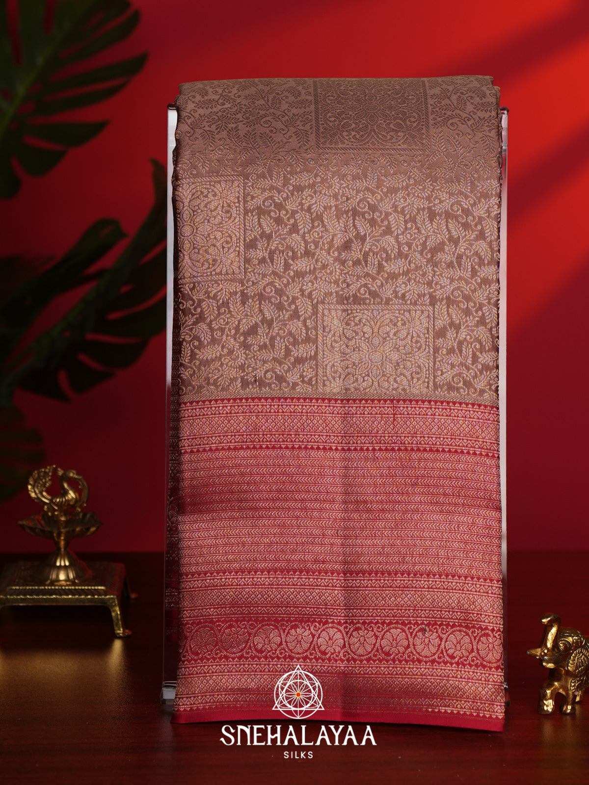 Brown Kanjivaram Silk Saree