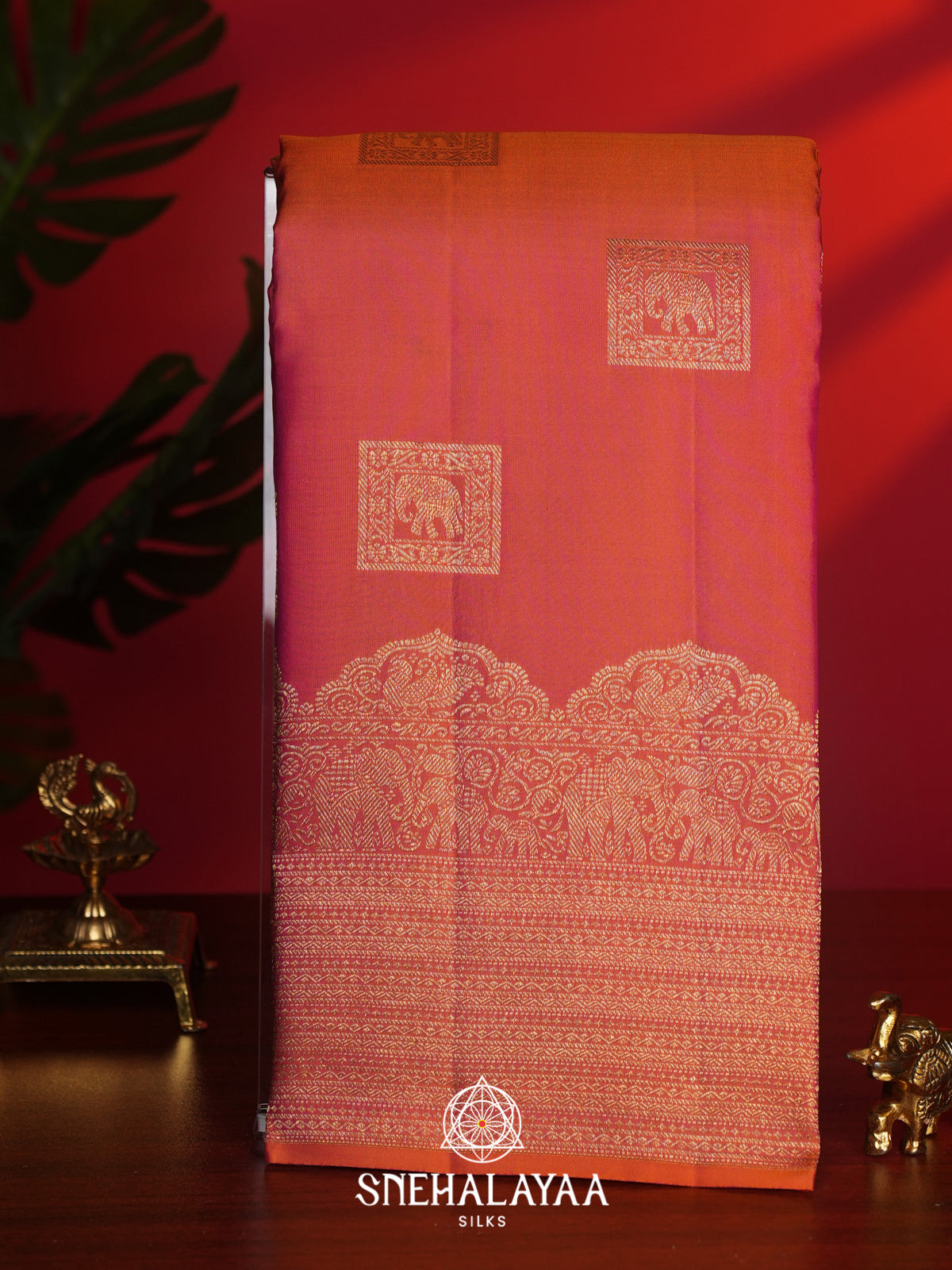 Orange Kanjivaram Silk Saree