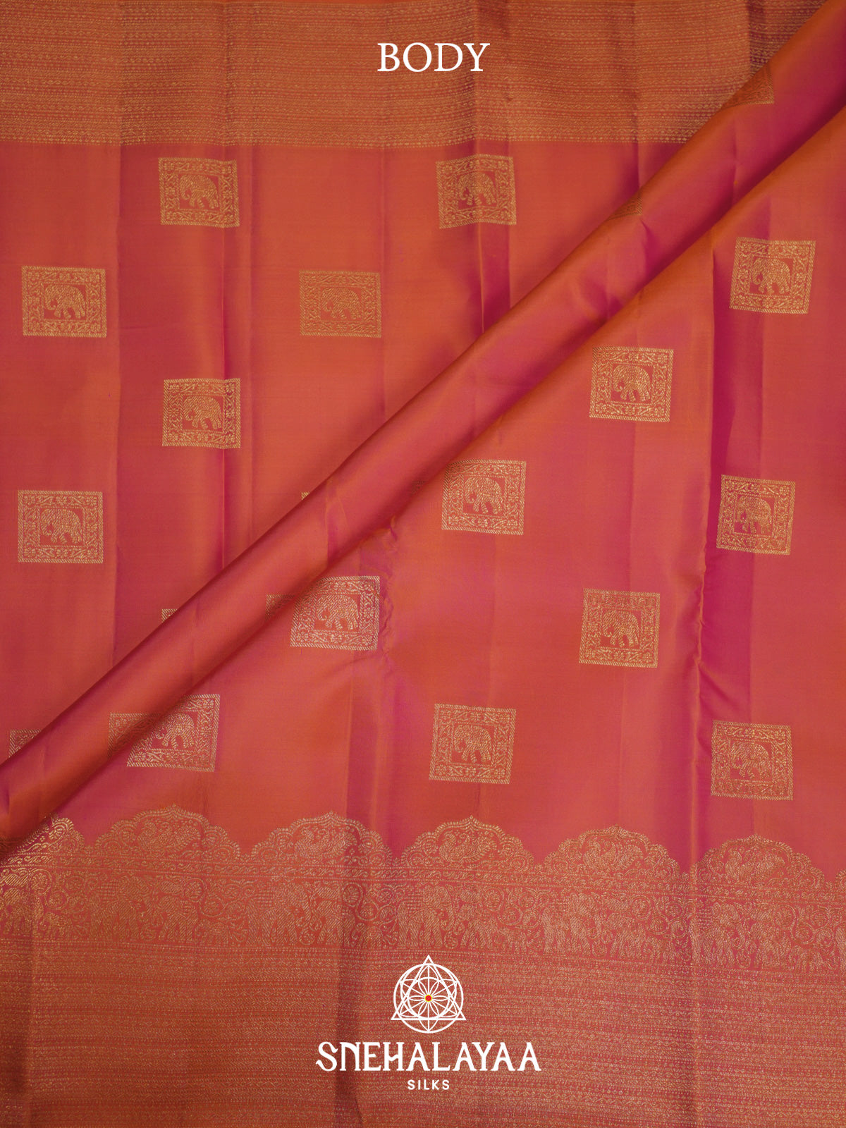 Orange Kanjivaram Silk Saree