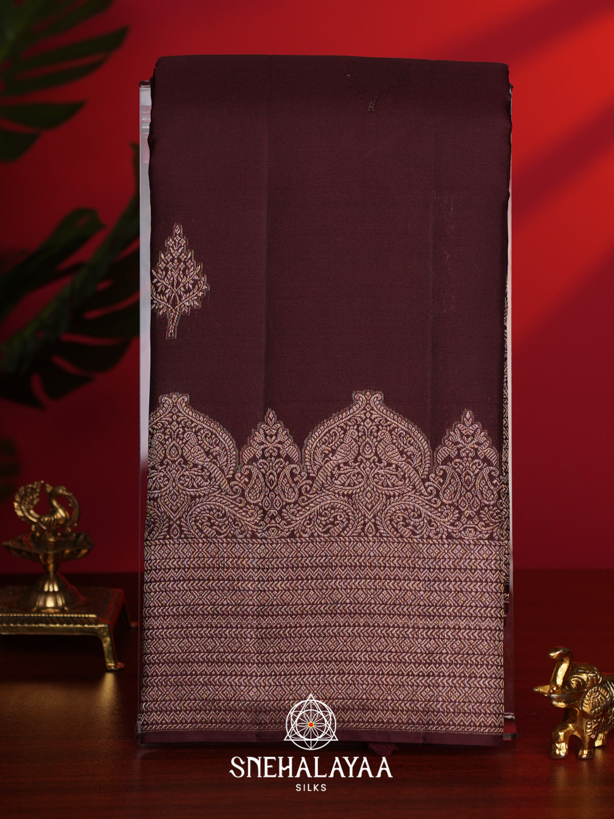 Coffee Brown Kanjivaram Silk Saree