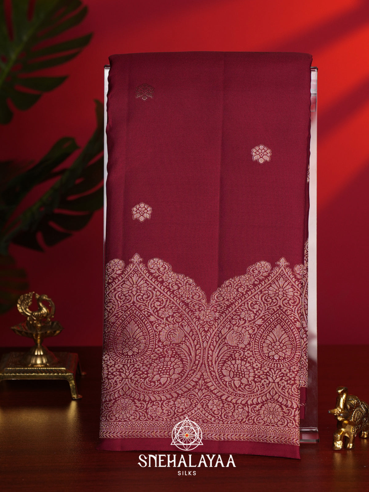 Maroon Kanjivaram Silk Saree