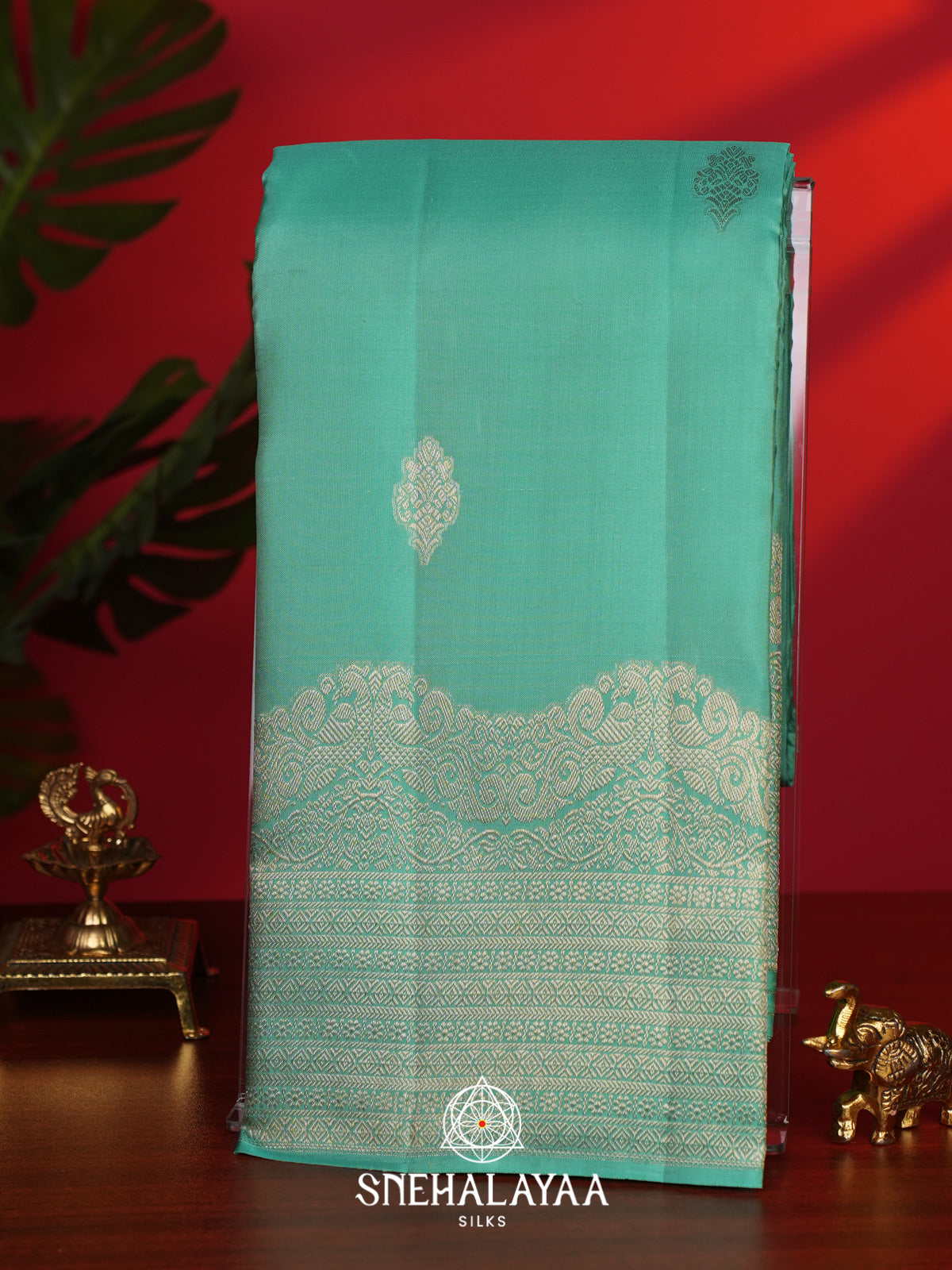 Mint Green Kanjivaram Silk Saree