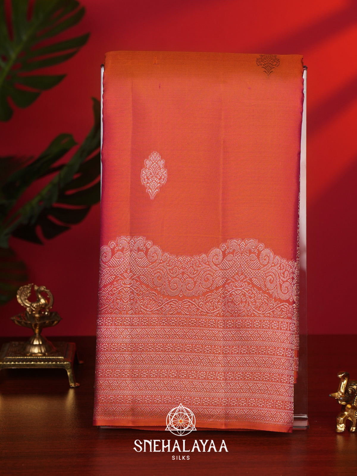 Orange Kanjivaram Silk Saree