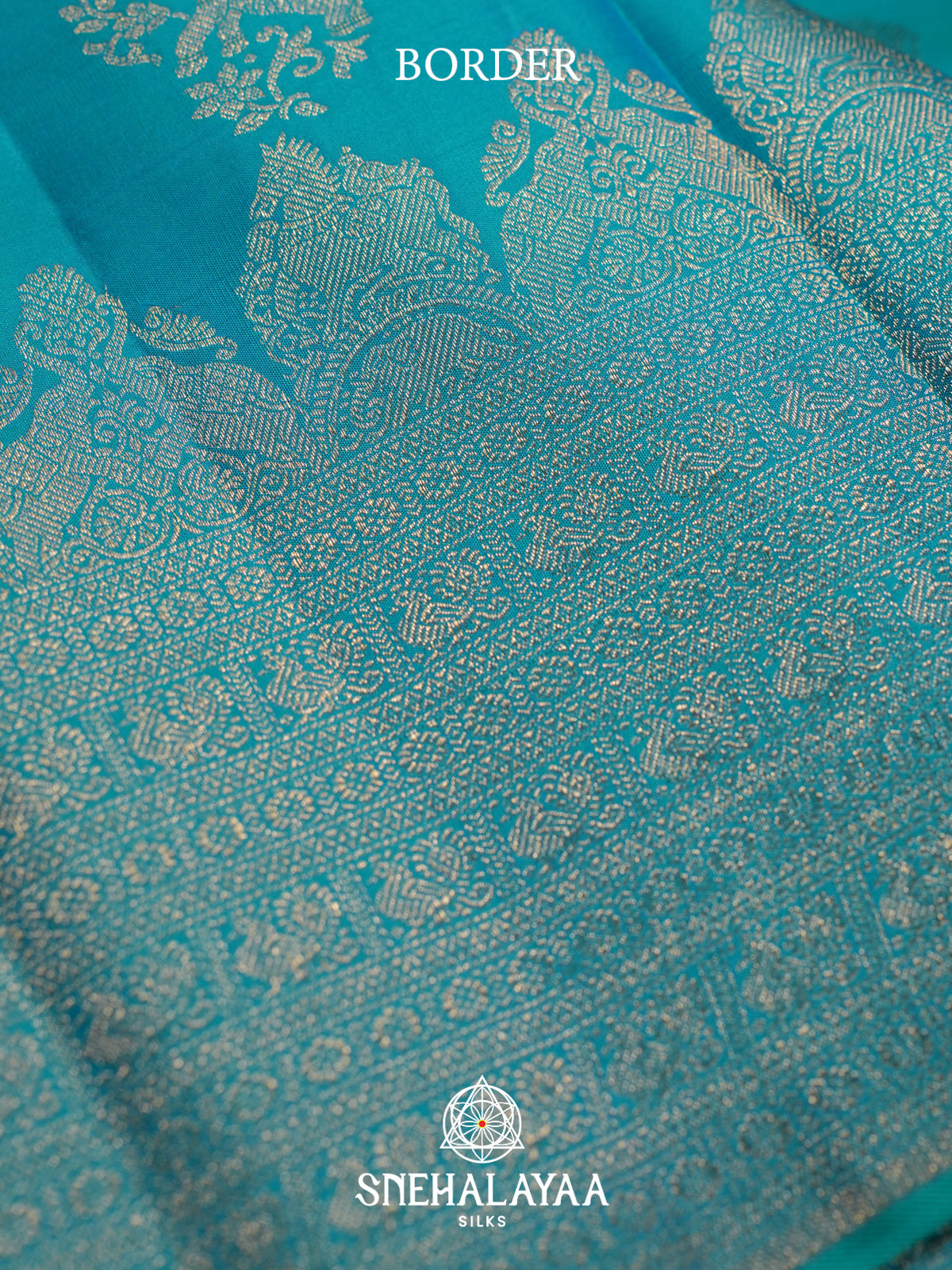 Peacock Blue Kanjivaram Silk Saree