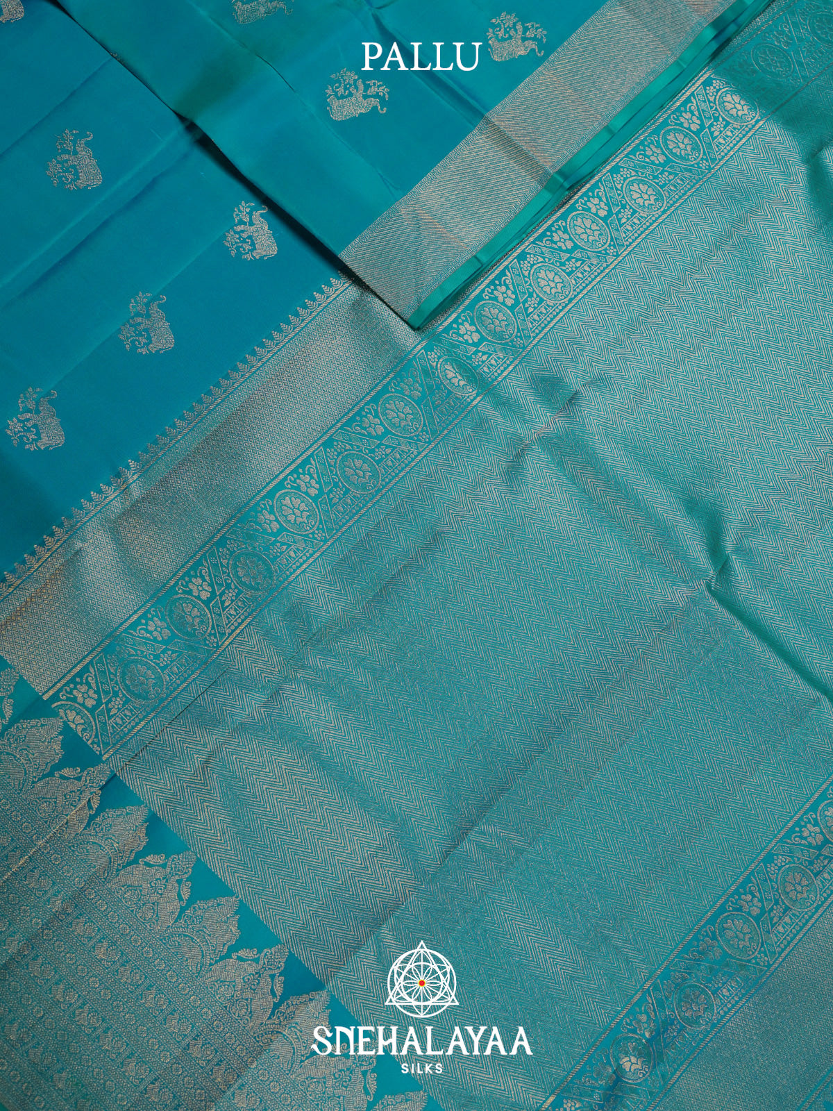 Peacock Blue Kanjivaram Silk Saree