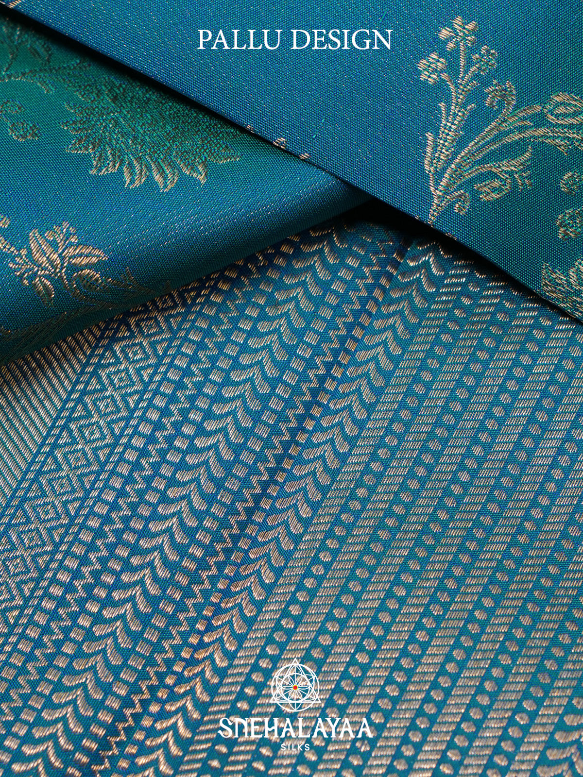 Peacock Blue Kanjivaram Silk Saree