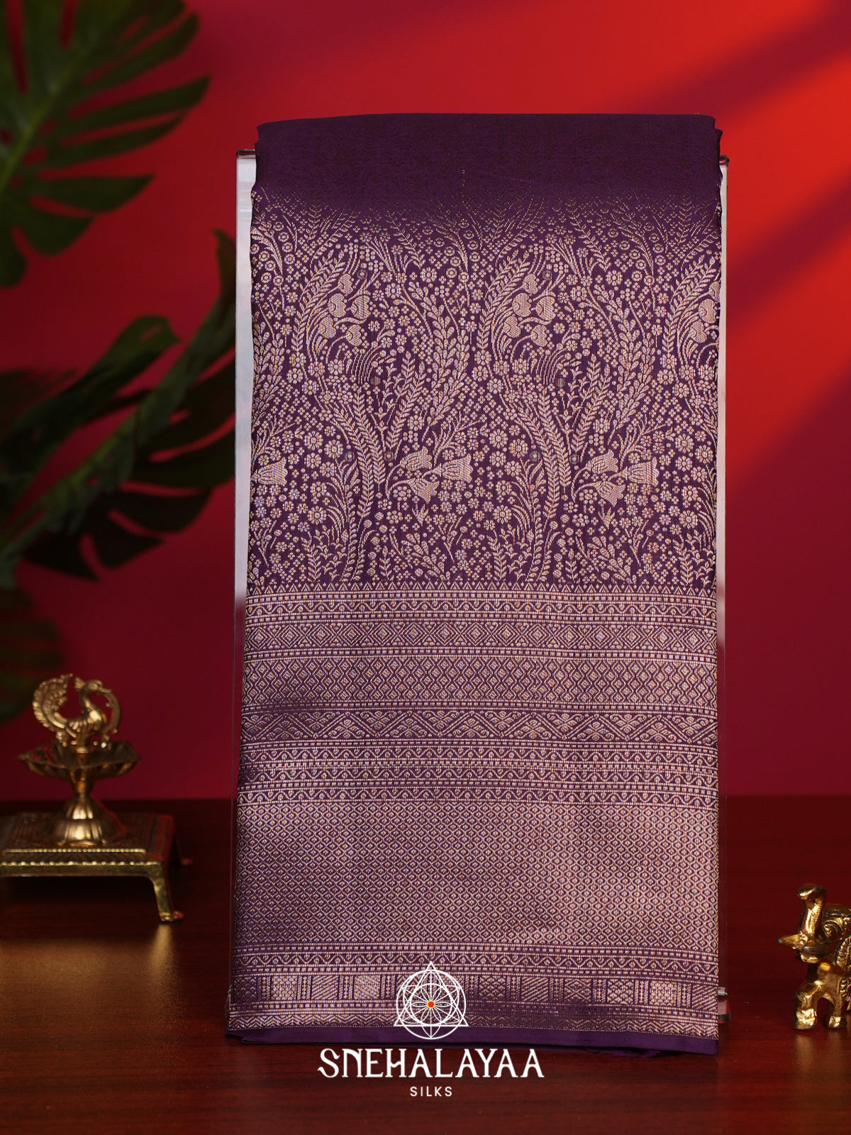 Magenta Purple Kanjivaram Silk Saree