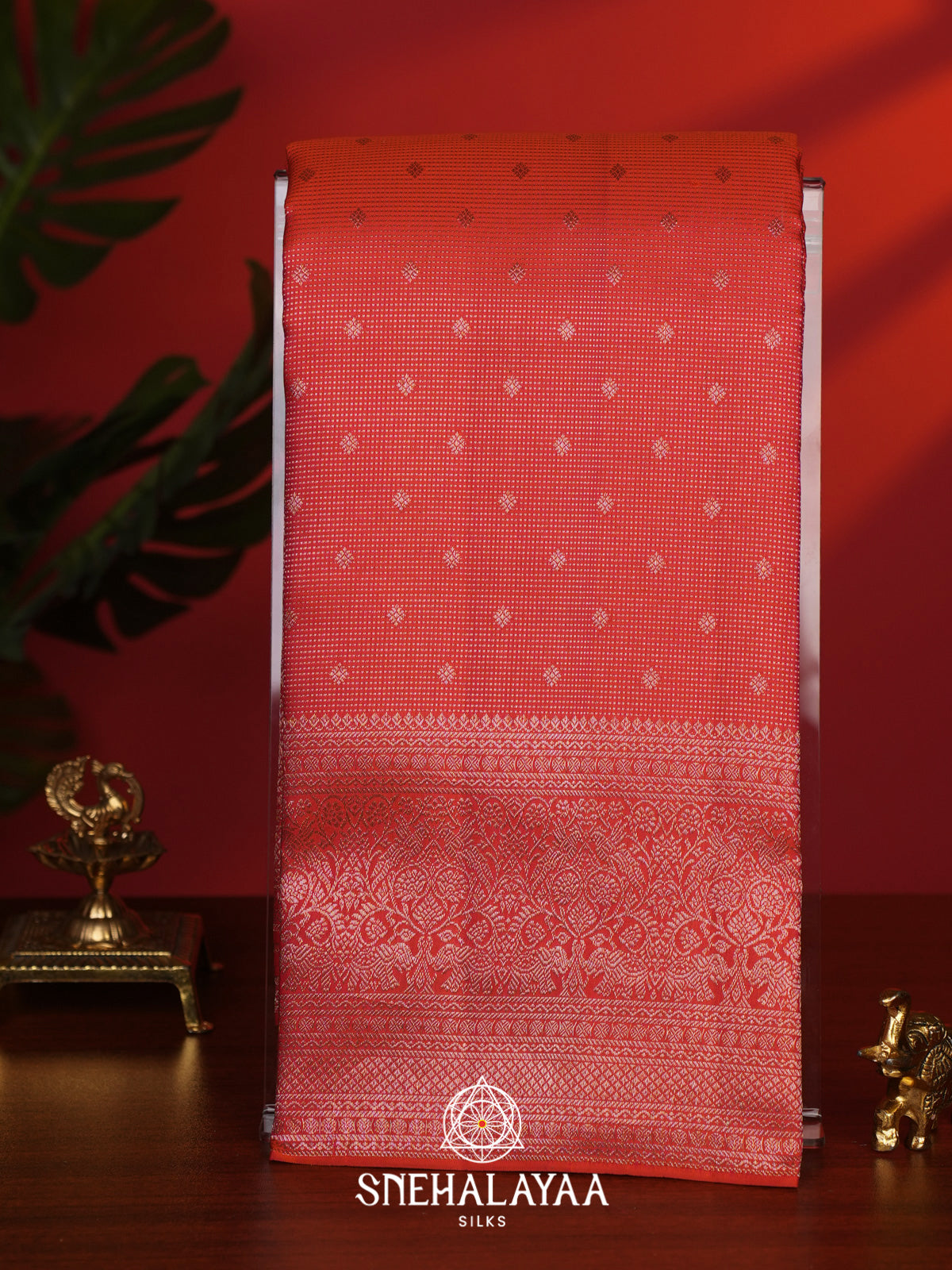 Orange Kanjivaram Silk Saree