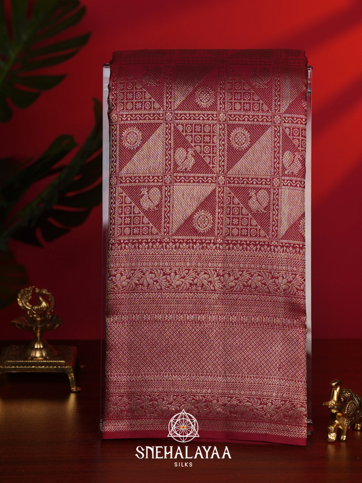 Maroon Kanjivaram Silk Saree