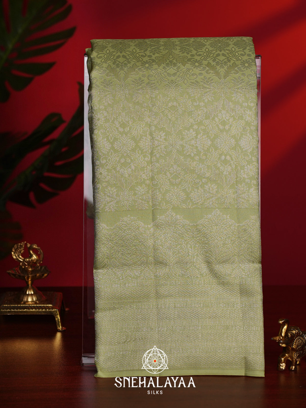 Pista Green Kanjivaram Silk Saree