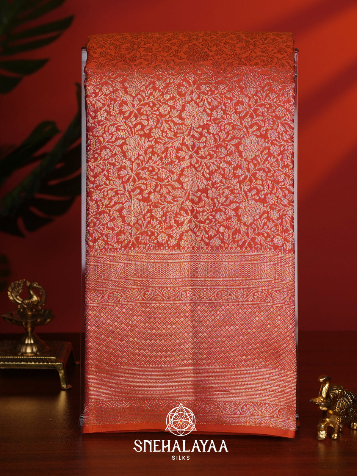 Orange Kanjivaram Silk Saree