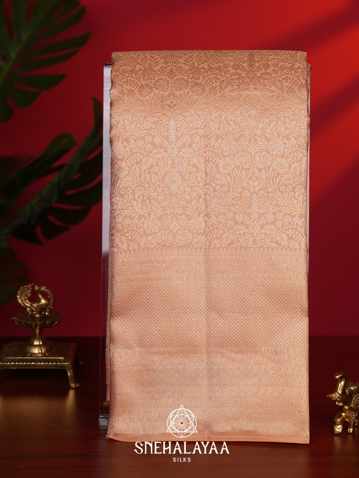 Cream Kanjivaram Silk Saree