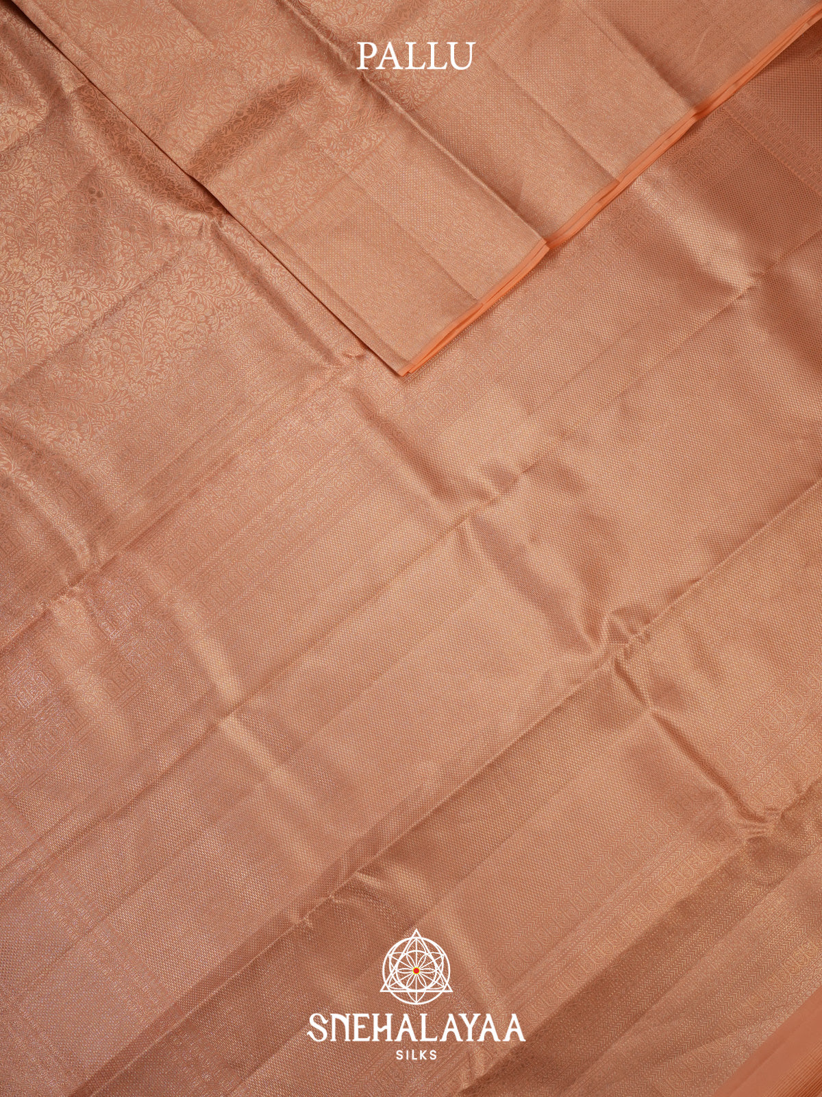 Cream Kanjivaram Silk Saree
