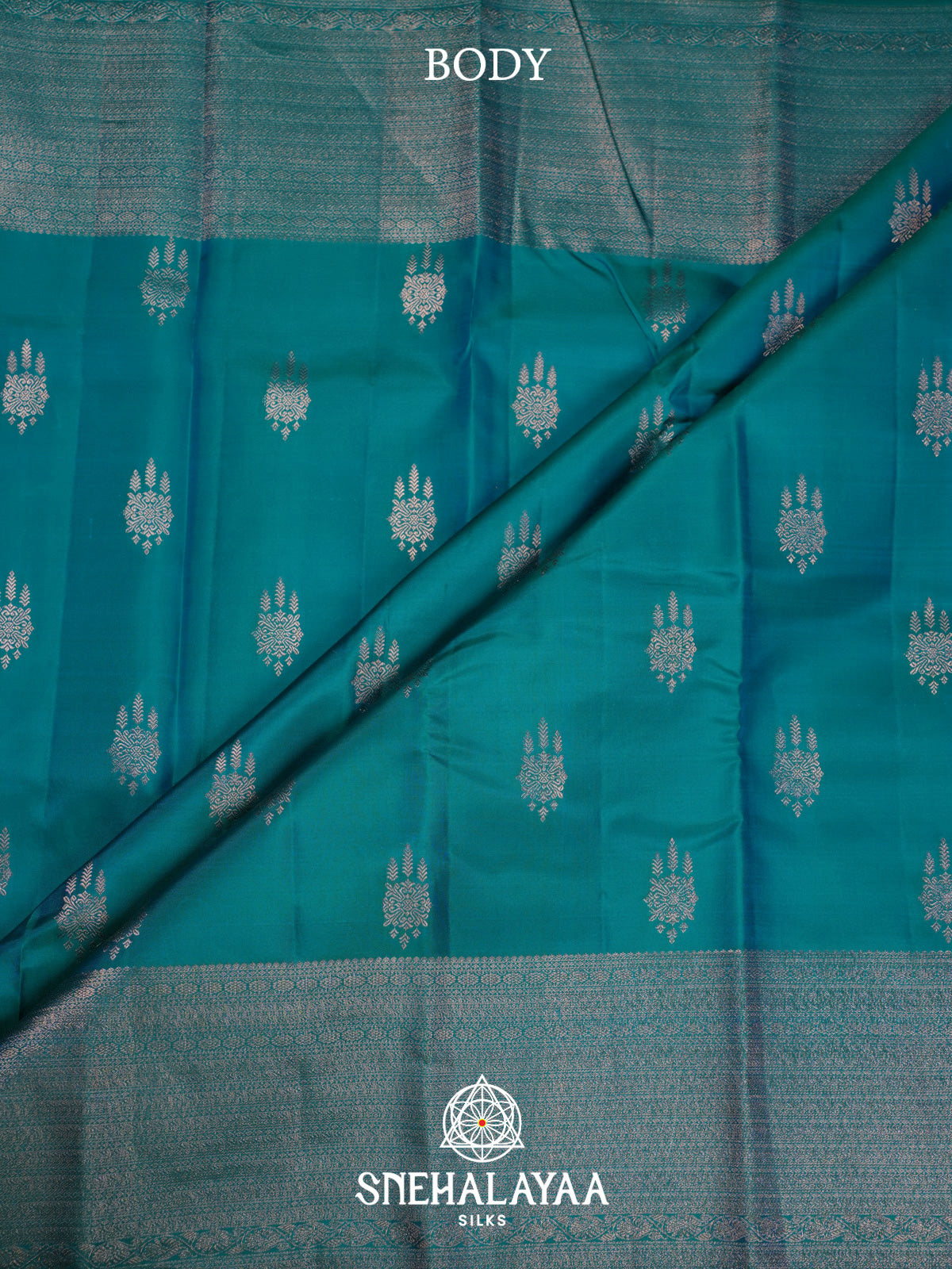 Peacock Blue Kanjivaram Silk Saree
