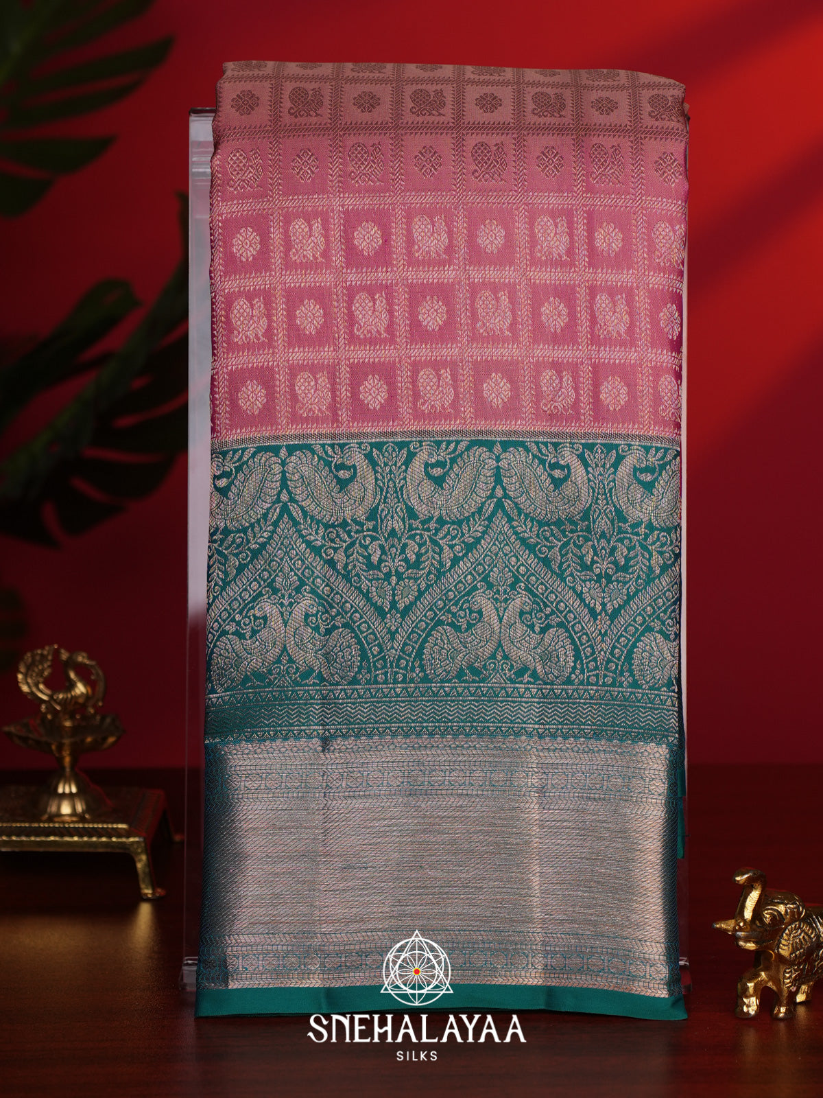 Mauve Pink Kanjivaram Silk Saree