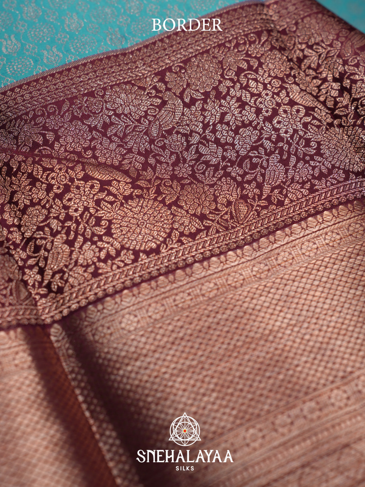 Teal Blue Kanjivaram Silk Saree