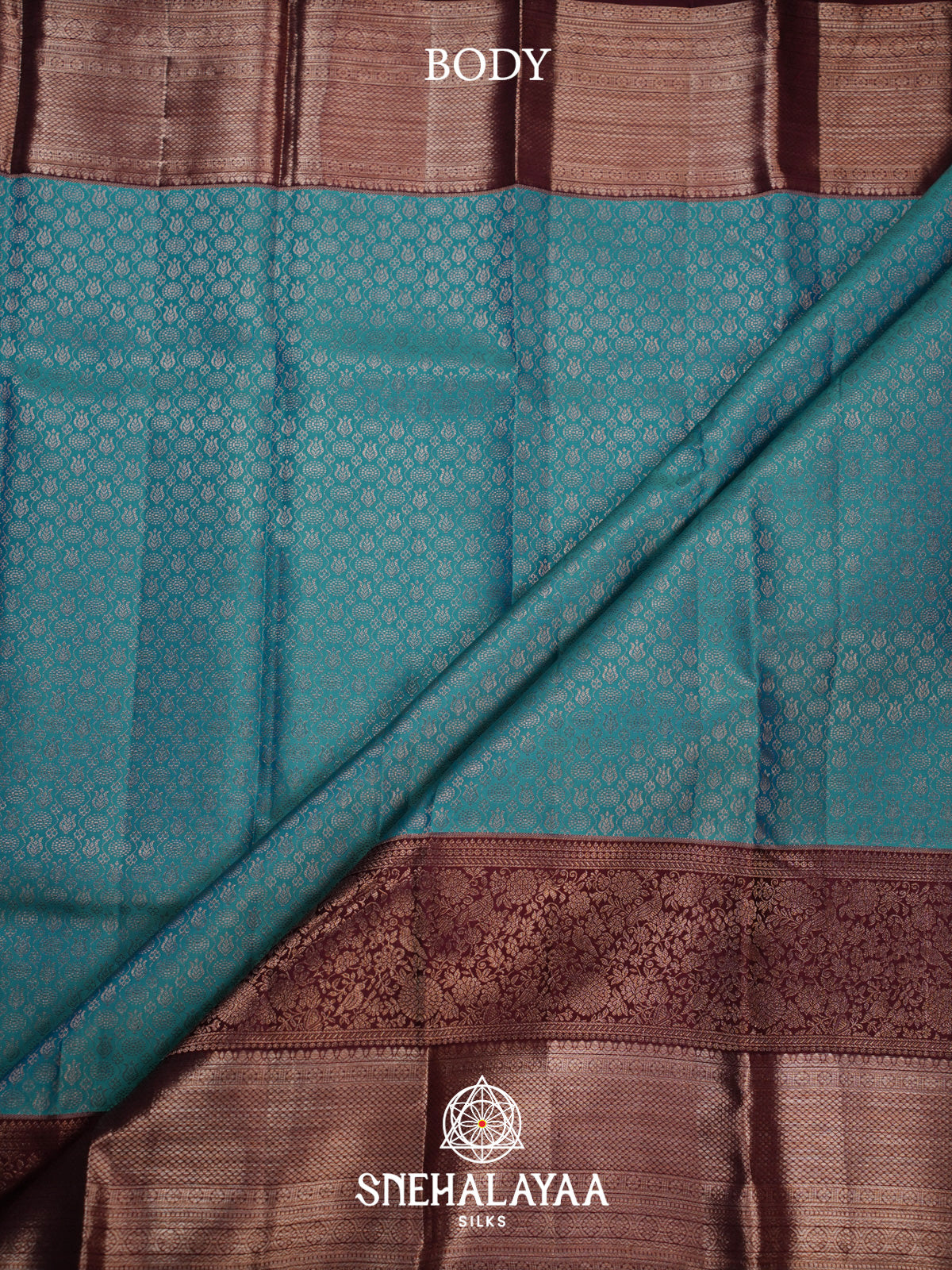 Teal Blue Kanjivaram Silk Saree