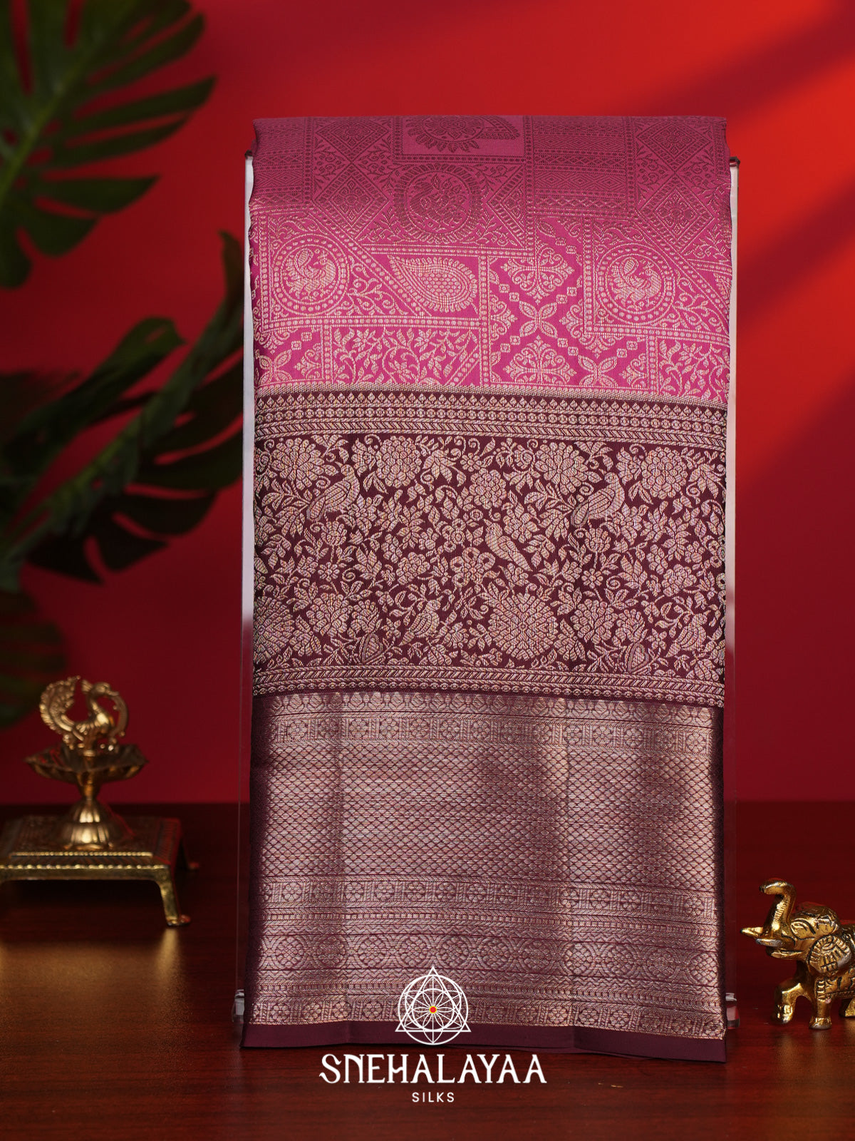 Magenta Kanjivaram Silk Saree