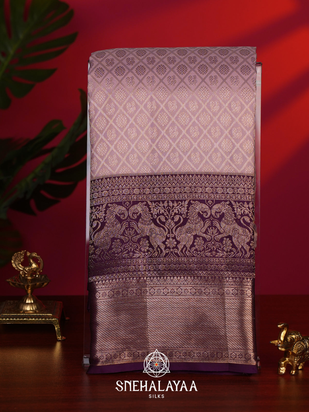 Mauve Kanjivaram Silk Saree