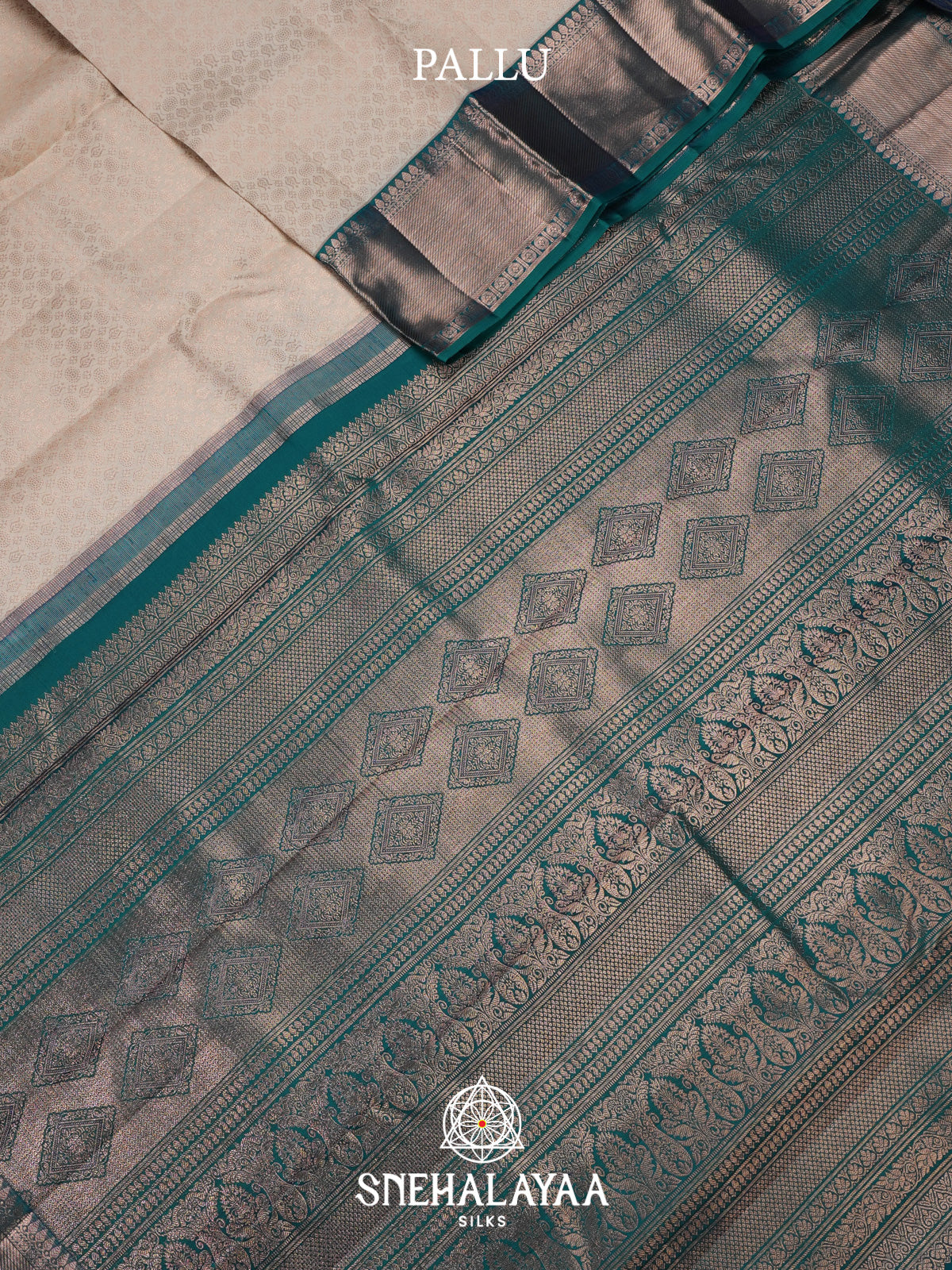 Beige Kanjivaram Silk Saree