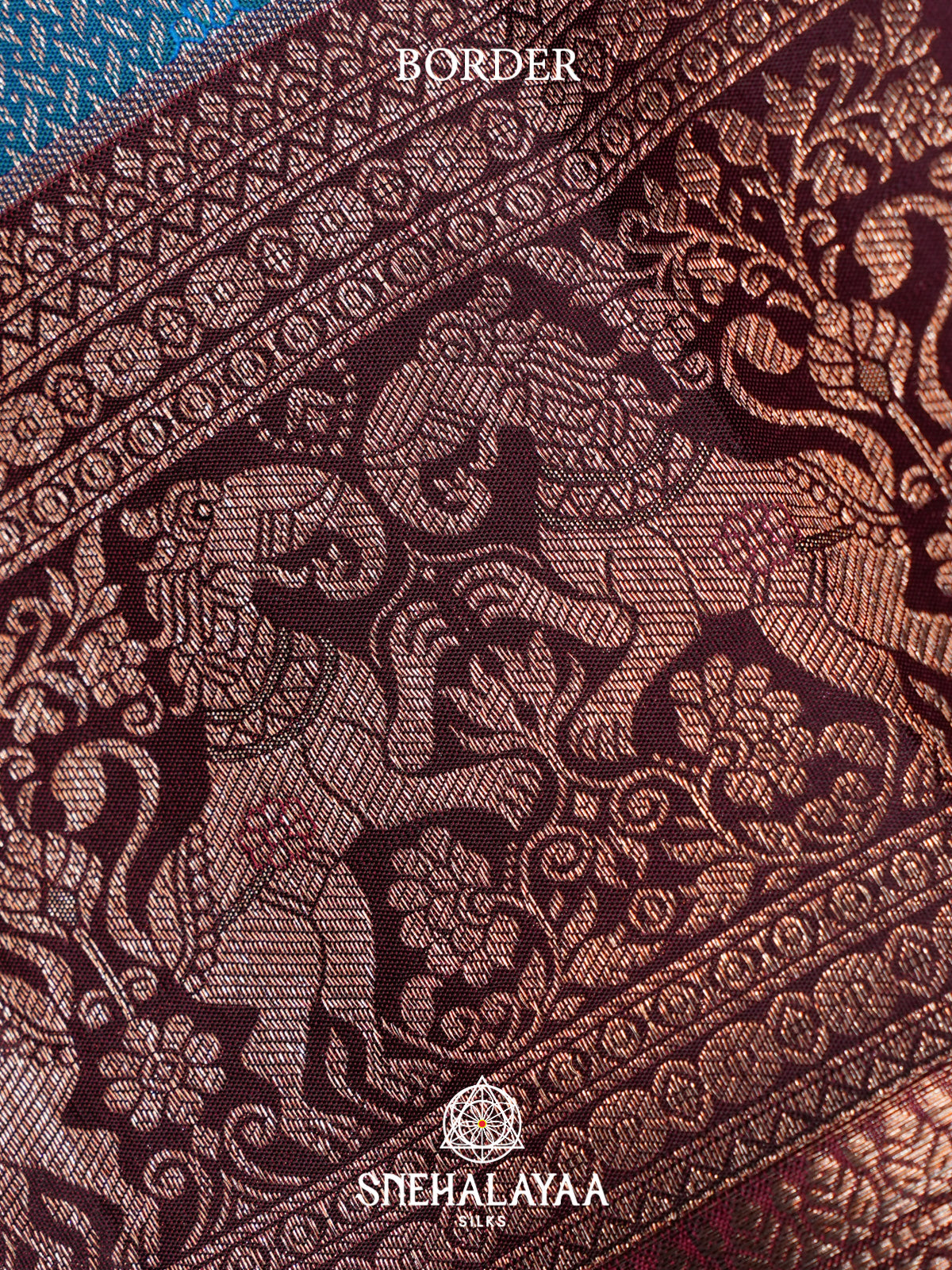 Peacock Blue Kanjivaram Silk Saree
