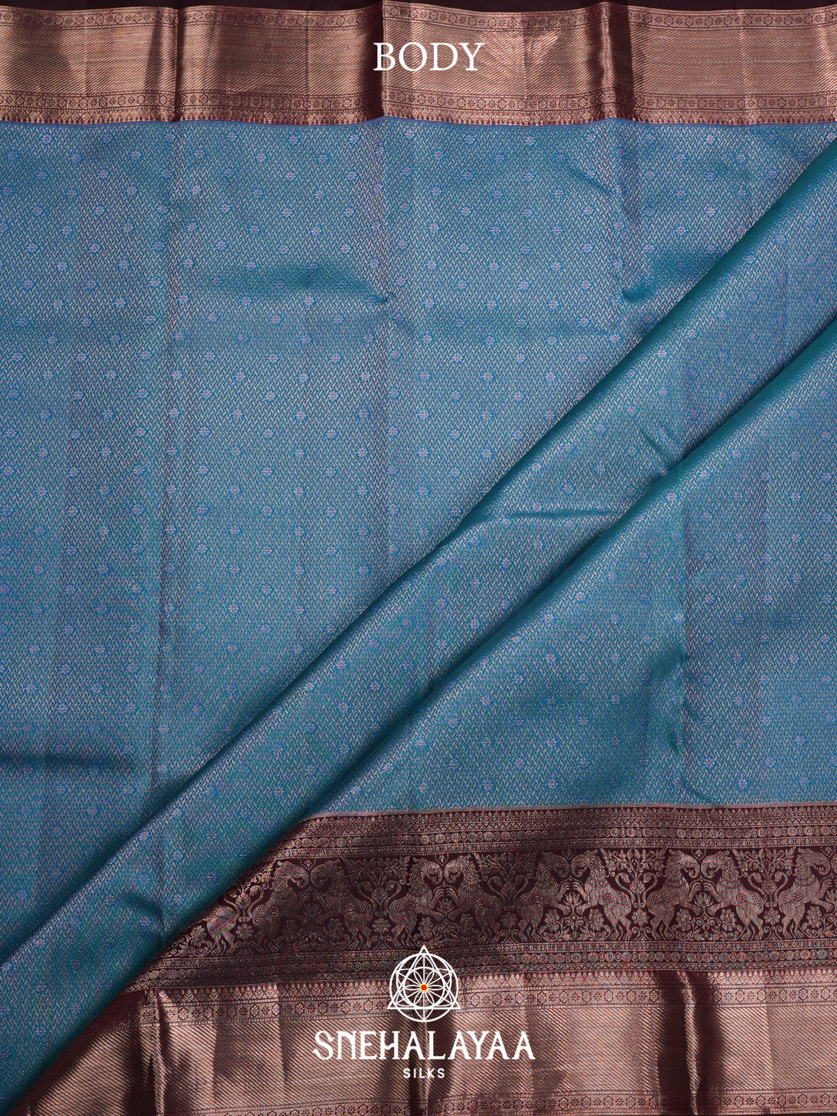 Peacock Blue Kanjivaram Silk Saree