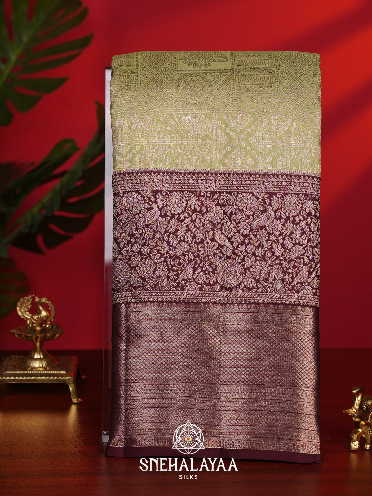 Moss Green Kanjivaram Silk Saree
